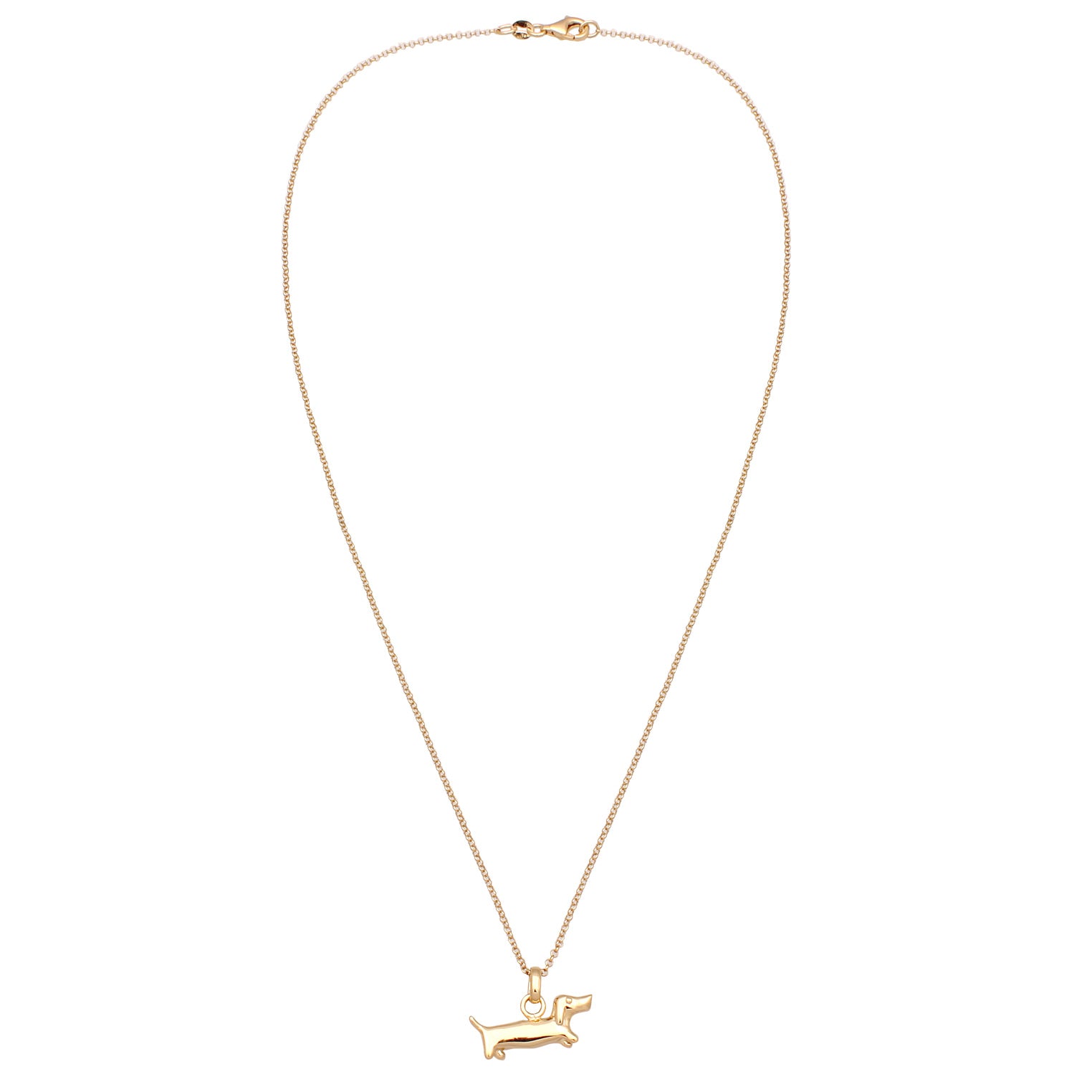 Gold - Elli | Halskette Dackel Anhänger | 925 Sterling Silber vergoldet