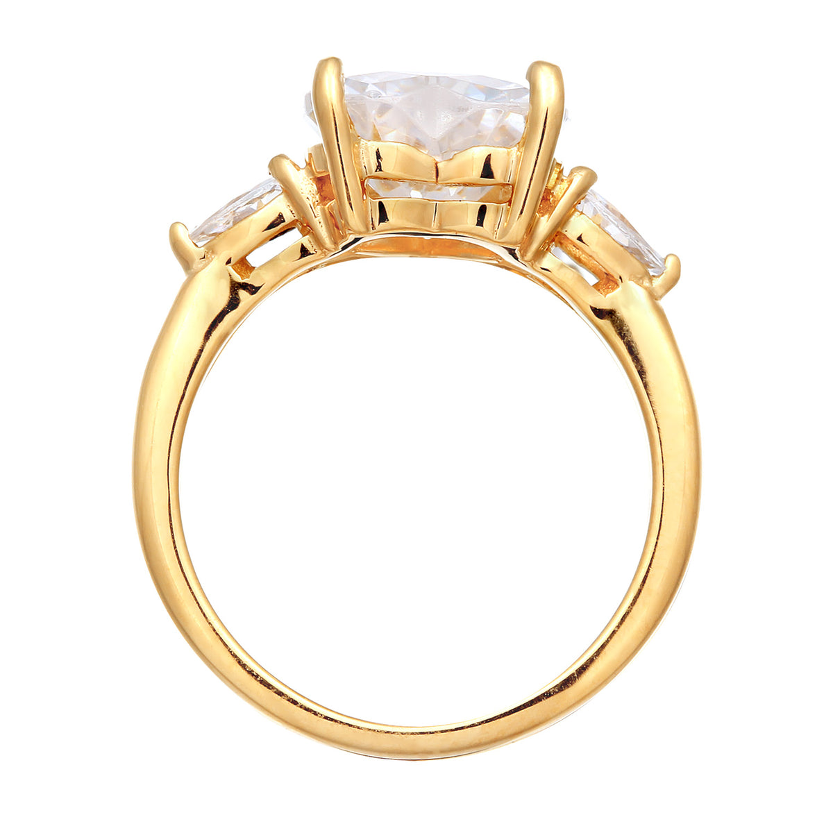 Gold - Elli | Ring Herz | Zirkonia (Weiß) | 925 Sterling Silber vergoldet