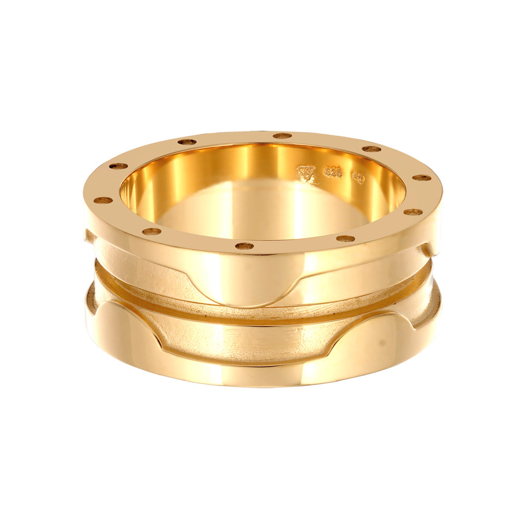 Gold - Elli | Bandring Chunky | 925 Sterling Silber vergoldet