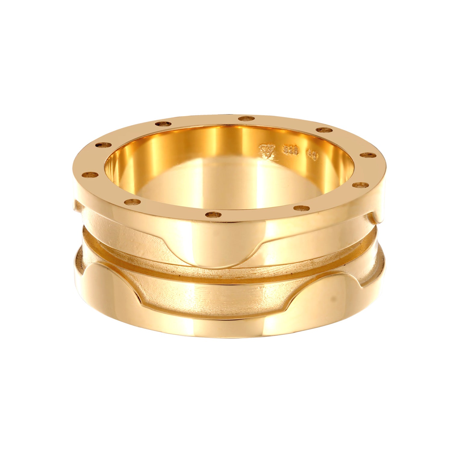 Gold - Elli | Bandring Chunky | 925 Sterling Silber vergoldet