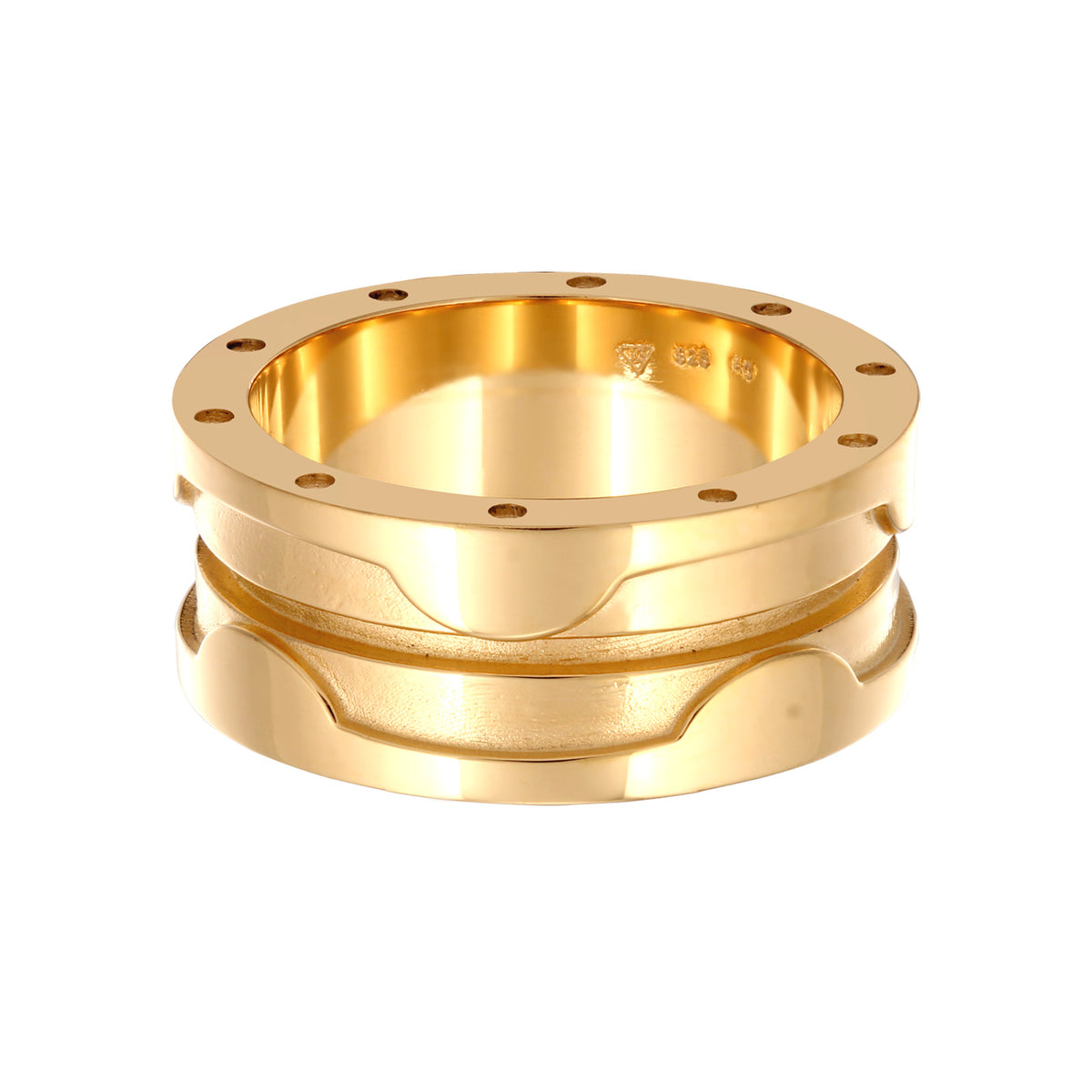 Gold - Elli | Bandring Chunky | 925 Sterling Silber vergoldet
