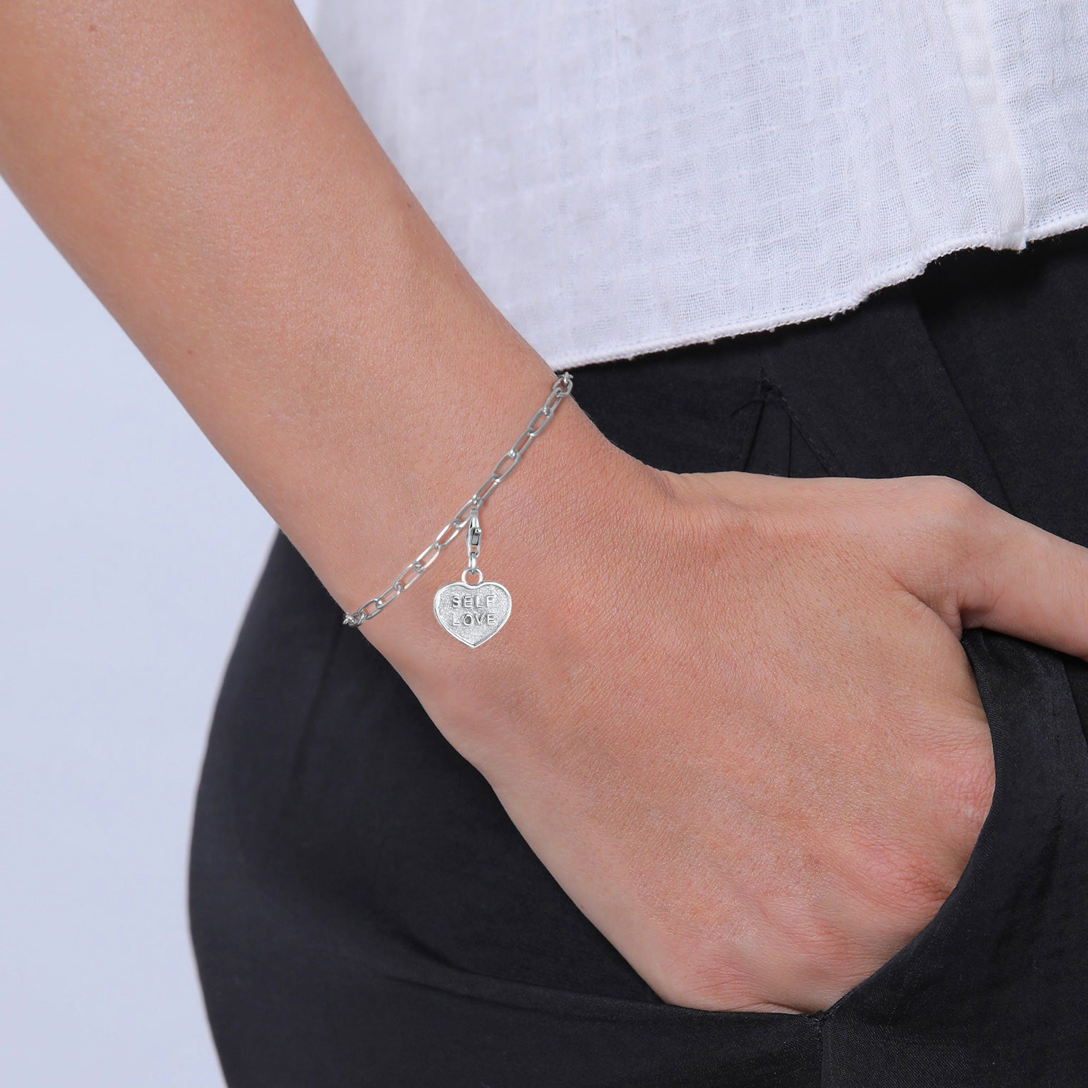 Silber - Elli | Charm Herz SELF LOVE | 925 Sterling Silber