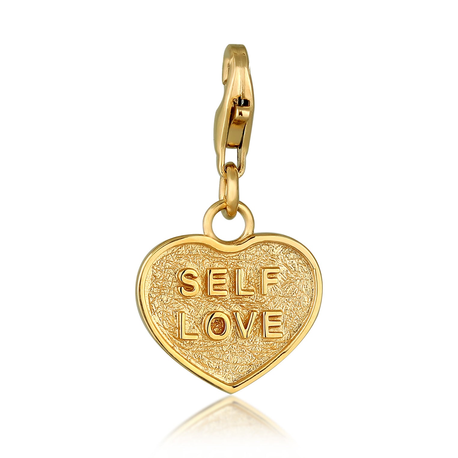 Gold - Elli | Charm Herz SELF LOVE | 925 Sterling Silber vergoldet