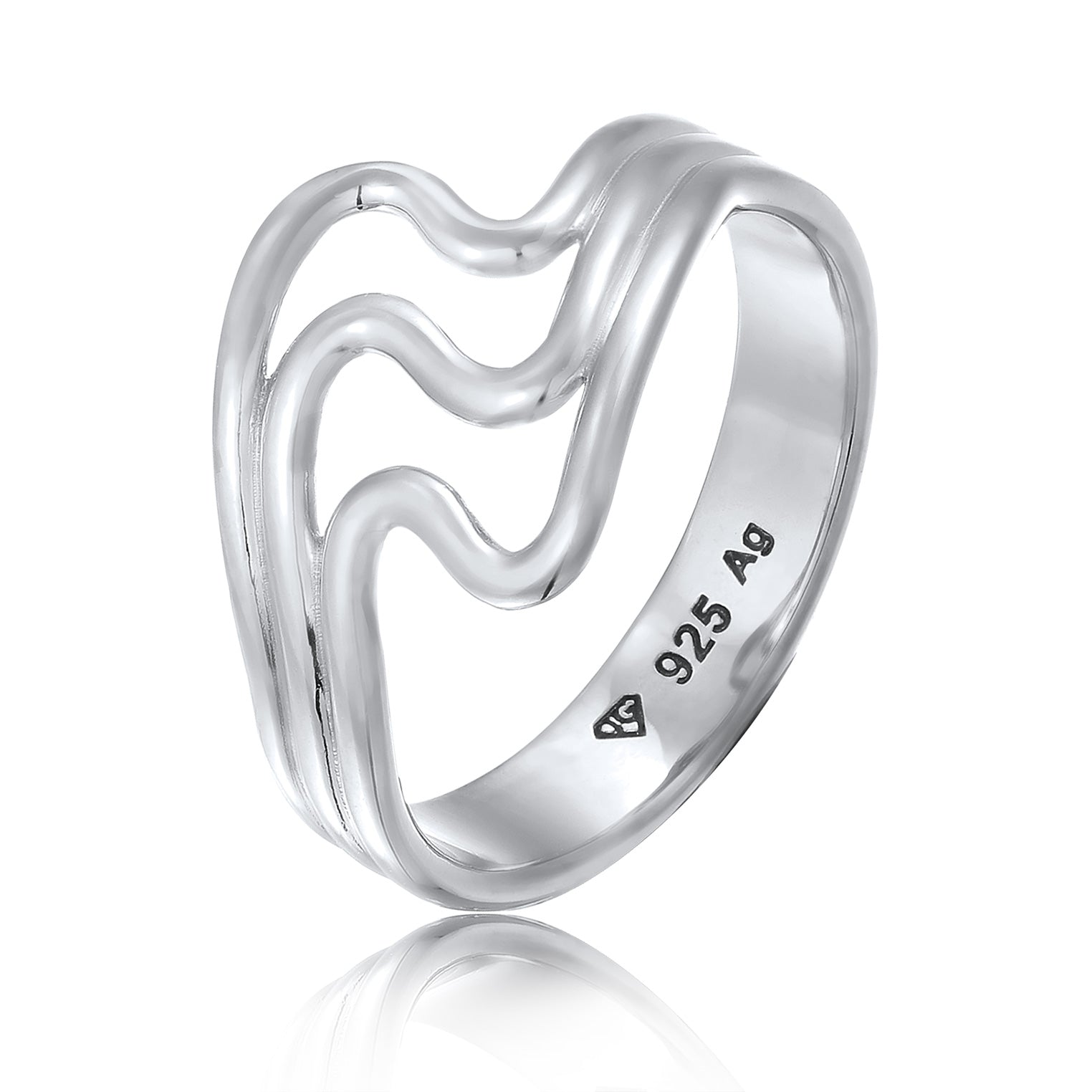 Silber - Elli | Ring Wellen | 925 Sterling Silber