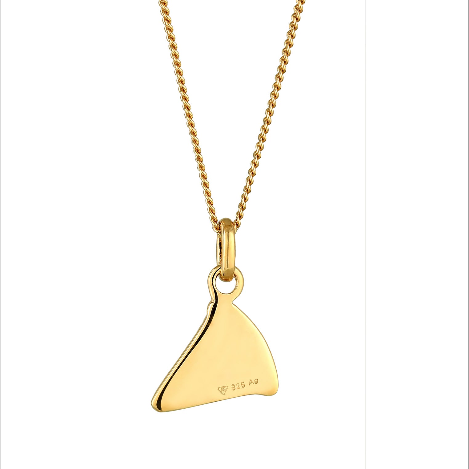 Gold - Elli | Halskette Pizzastück | Mit Kristallen von Swarovski® (Weiß, Rosa) | 925 Sterling Silber vergoldet