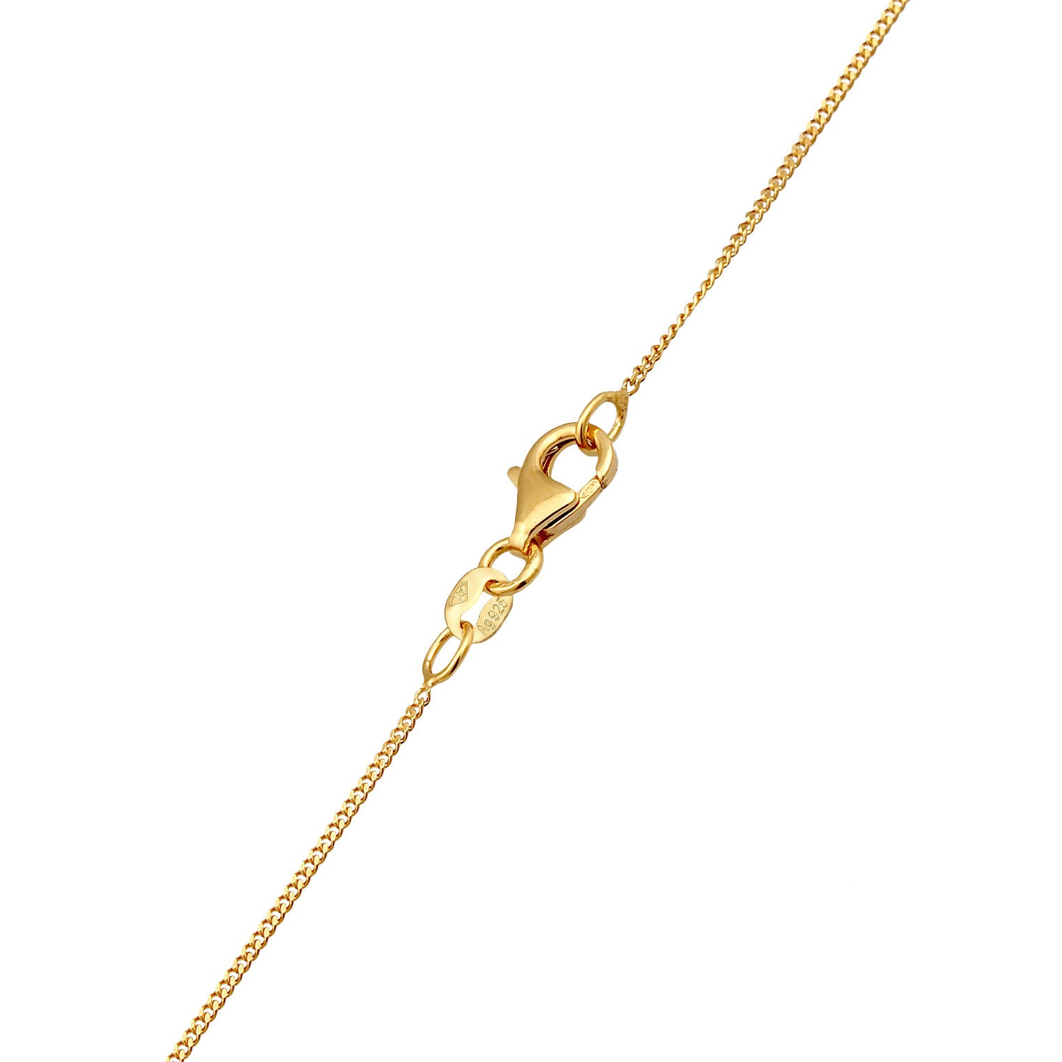 Gold - Elli | Halskette Pizzastück | Mit Kristallen von Swarovski® (Weiß, Rosa) | 925 Sterling Silber vergoldet
