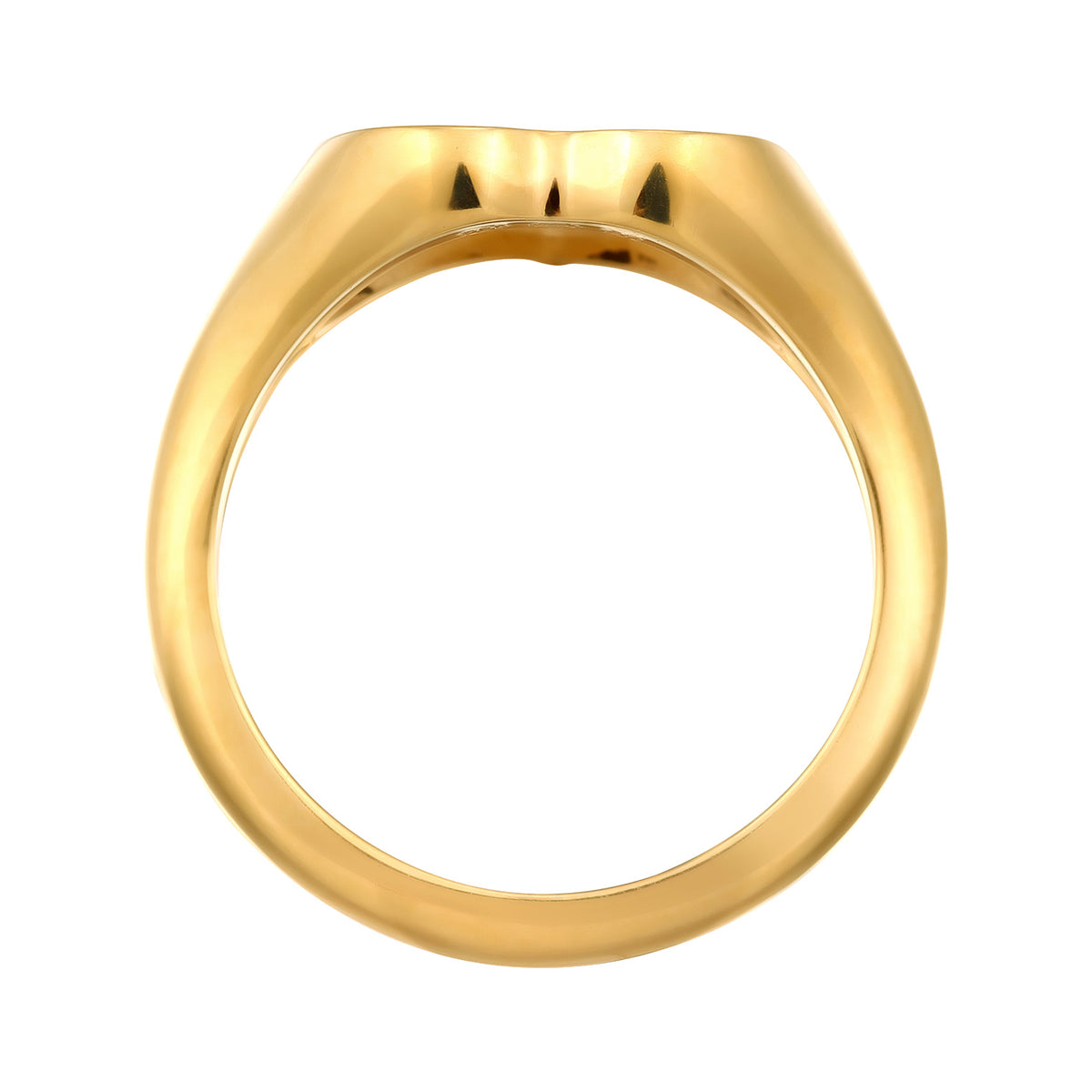 Gold - Elli | Siegelring Herz SELF LOVE | 925 Sterling Silber vergoldet