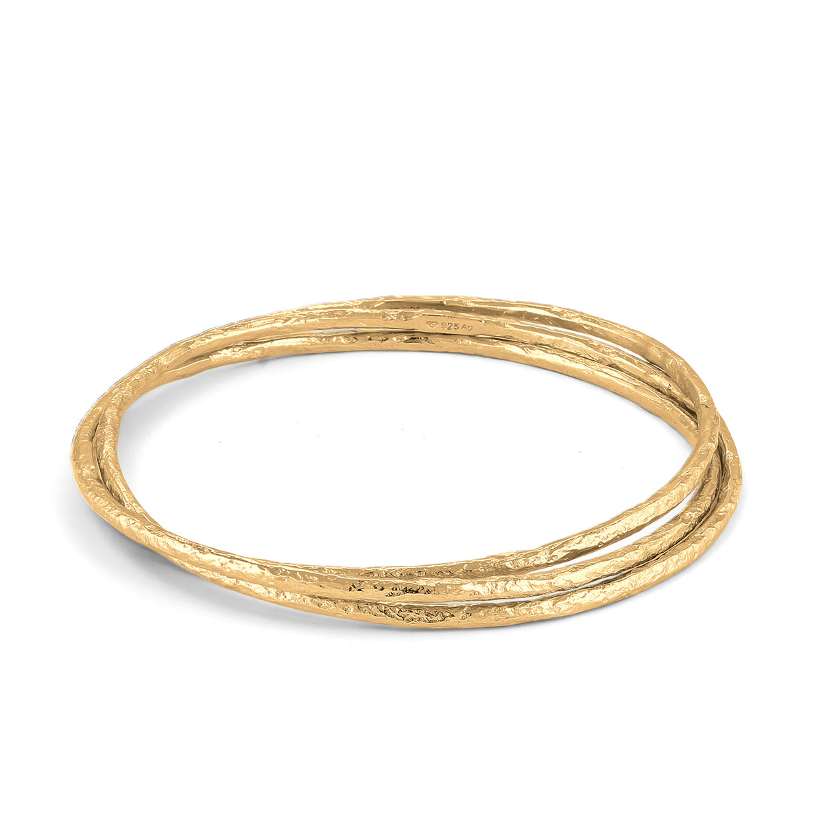 Gold - Elli PREMIUM | Armreif Trio Organic | 925 Sterling Silber vergoldet