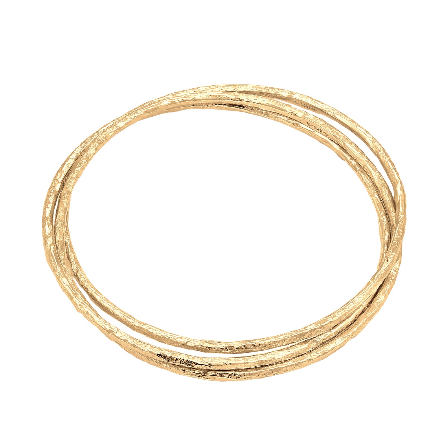 Gold - Elli PREMIUM | Armreif Trio Organic | 925 Sterling Silber vergoldet