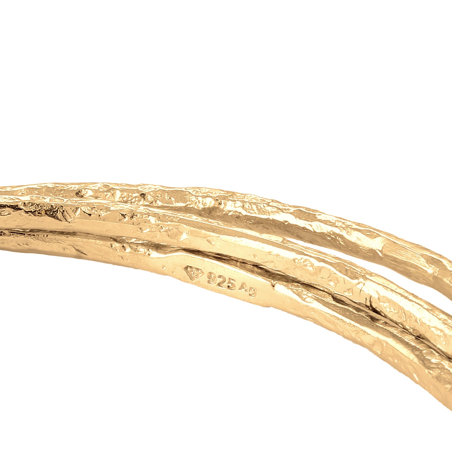 Gold - Elli PREMIUM | Armreif Trio Organic | 925 Sterling Silber vergoldet