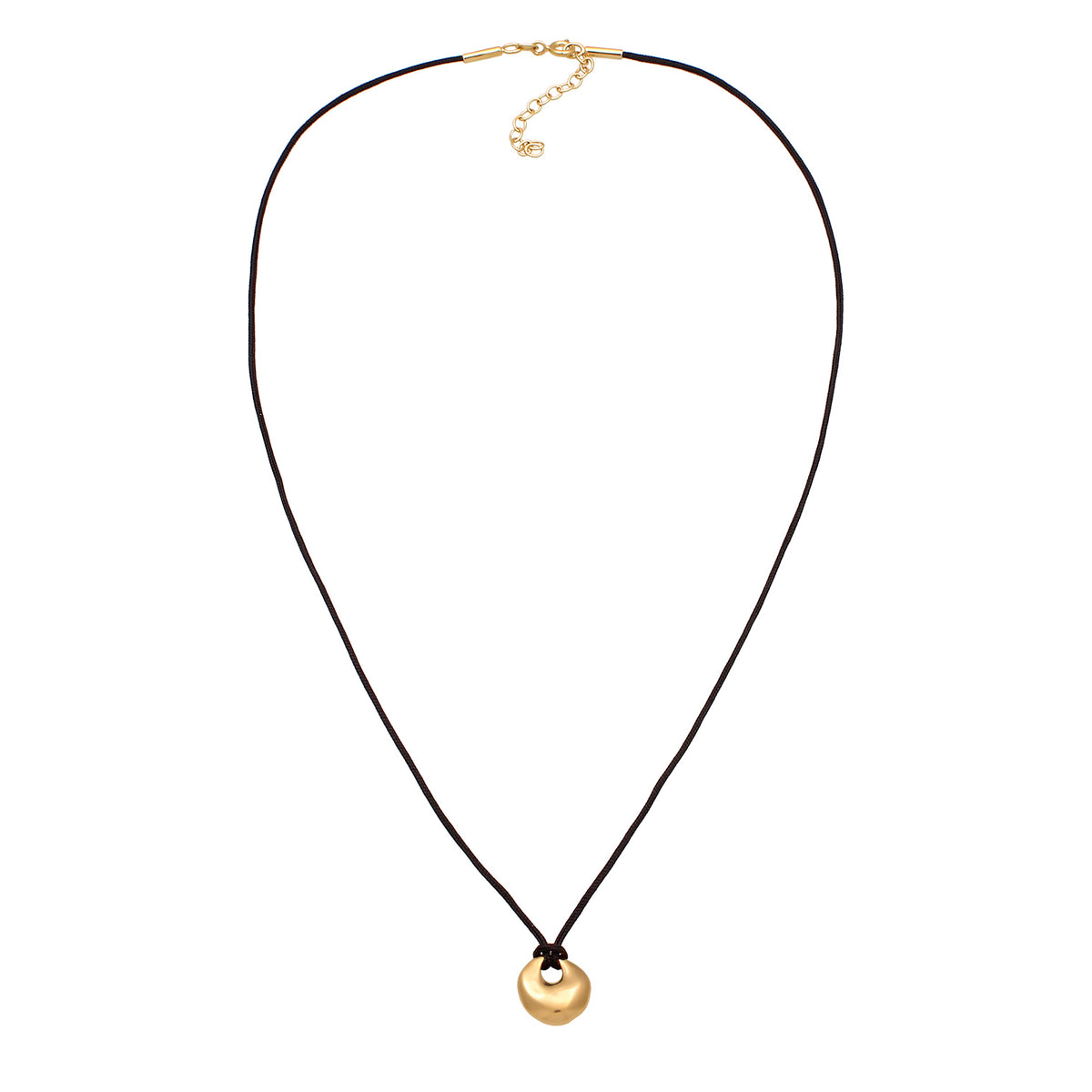 Gold - Elli | Nylonkette Disc Organic | 925 Sterling Silber vergoldet