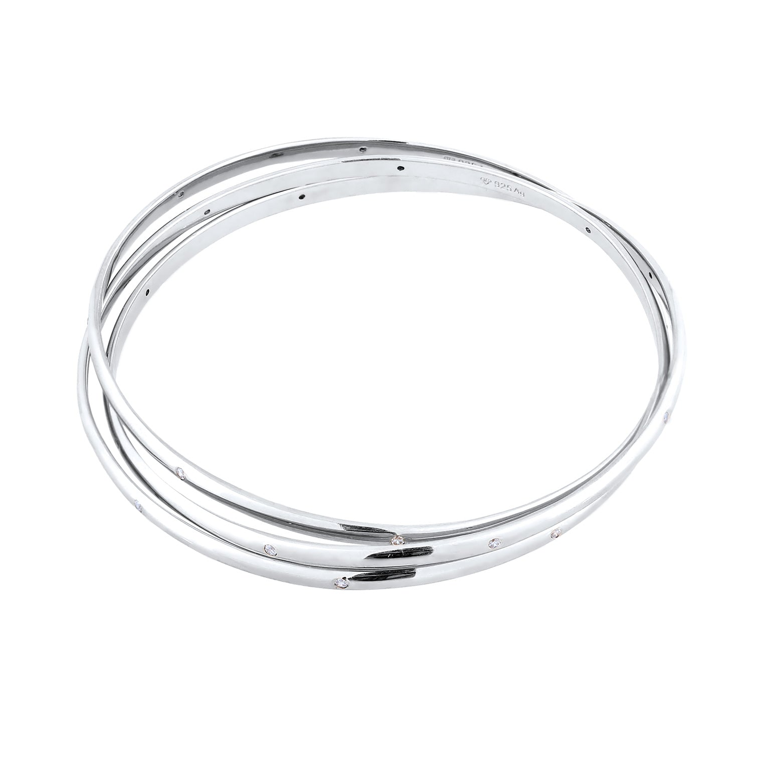 Silber - Elli PREMIUM | Armreif Verschlungen | Zirkonia (Weiß) | 925 Sterling Silber