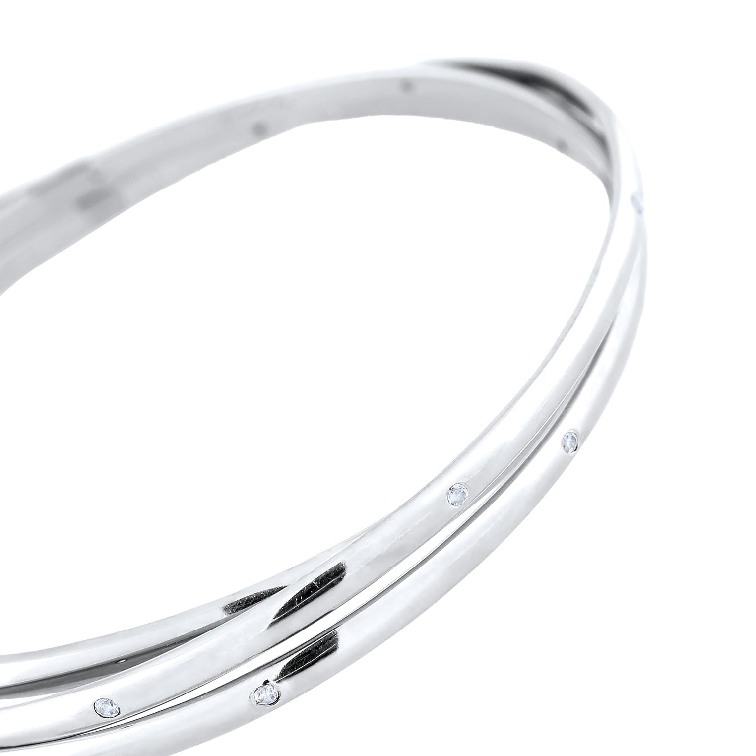 Silber - Elli PREMIUM | Armreif Verschlungen | Zirkonia (Weiß) | 925 Sterling Silber