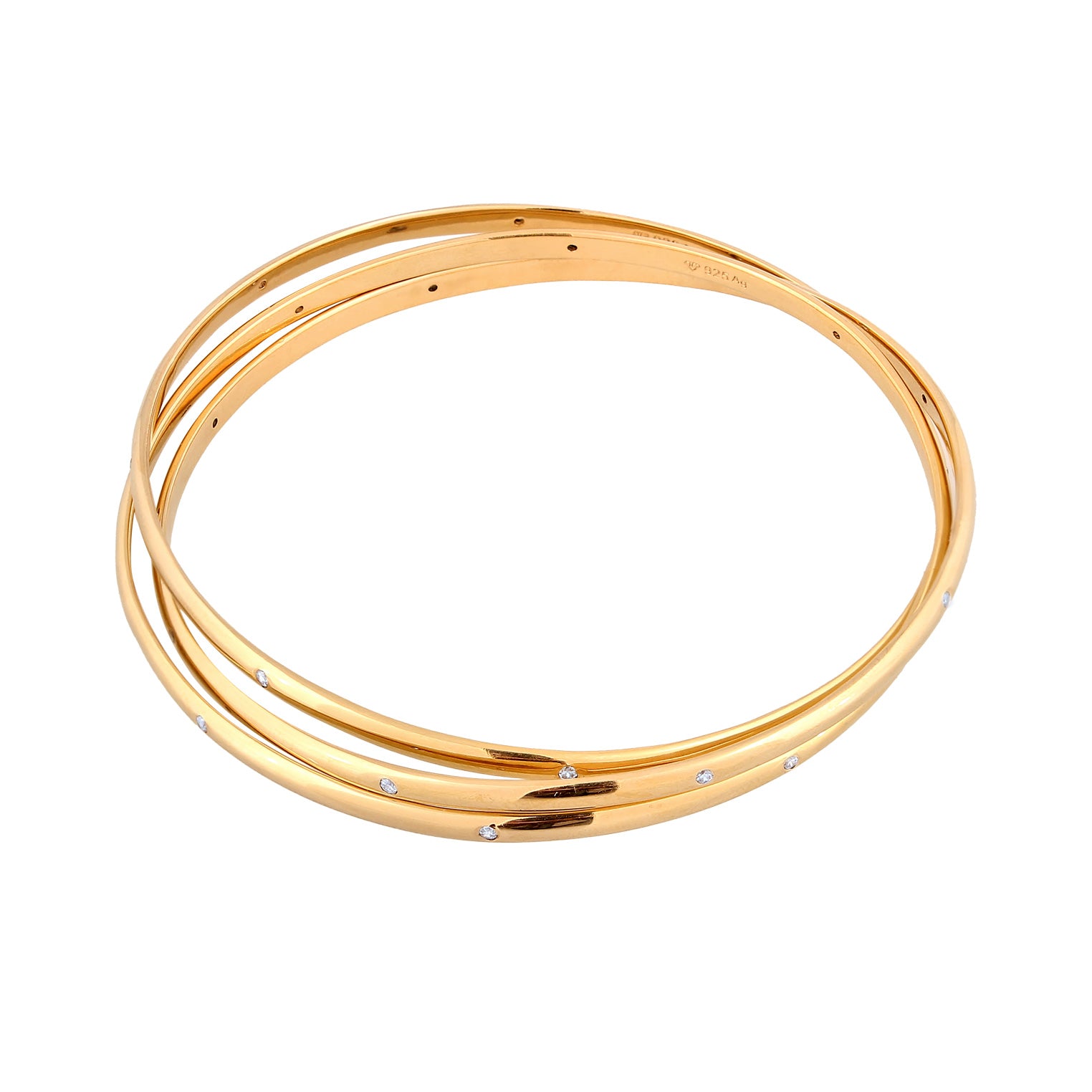 Gold - Elli PREMIUM | Armreif Verschlungen | Zirkonia (Weiß) | 925 Sterling Silber vergoldet