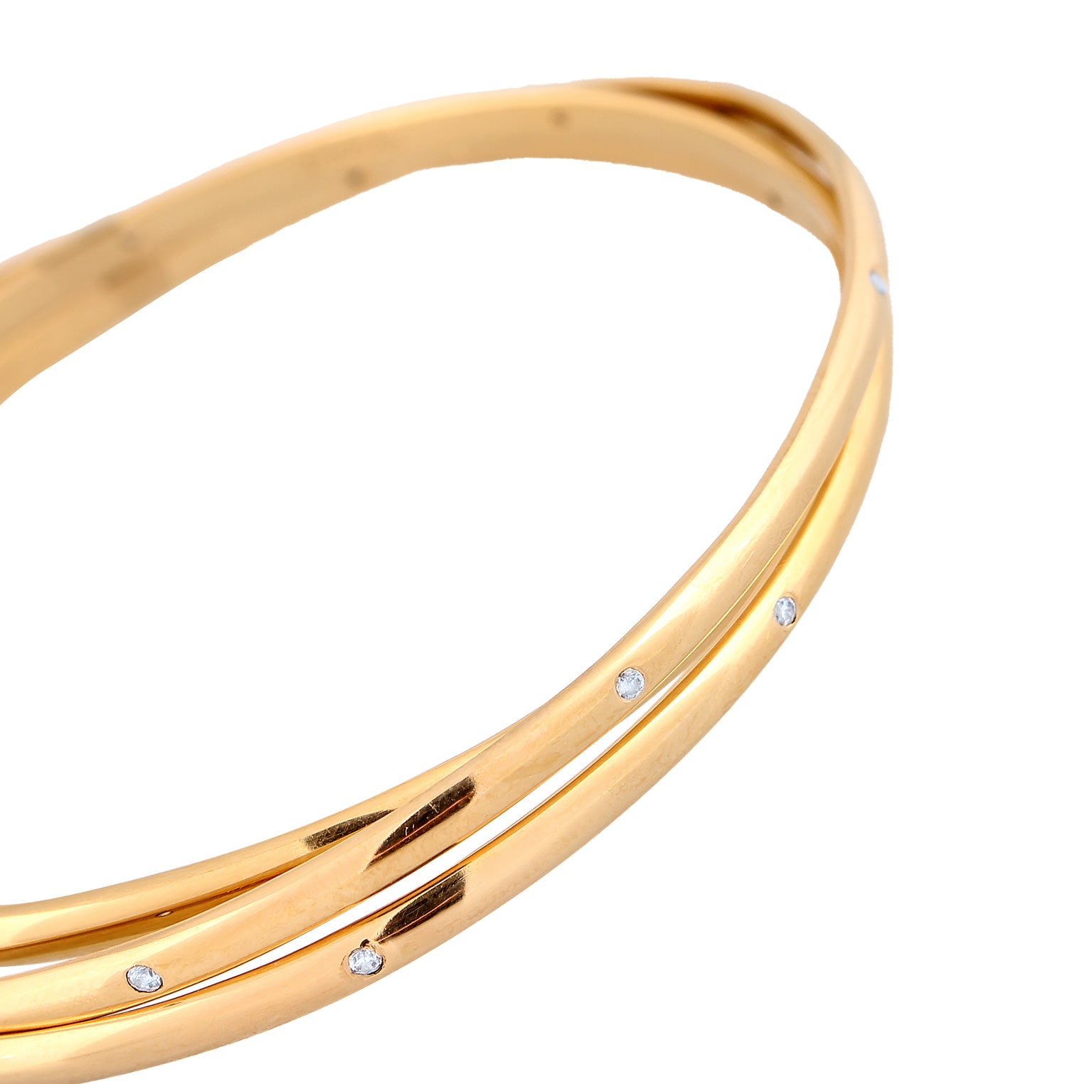Gold - Elli PREMIUM | Armreif Verschlungen | Zirkonia (Weiß) | 925 Sterling Silber vergoldet