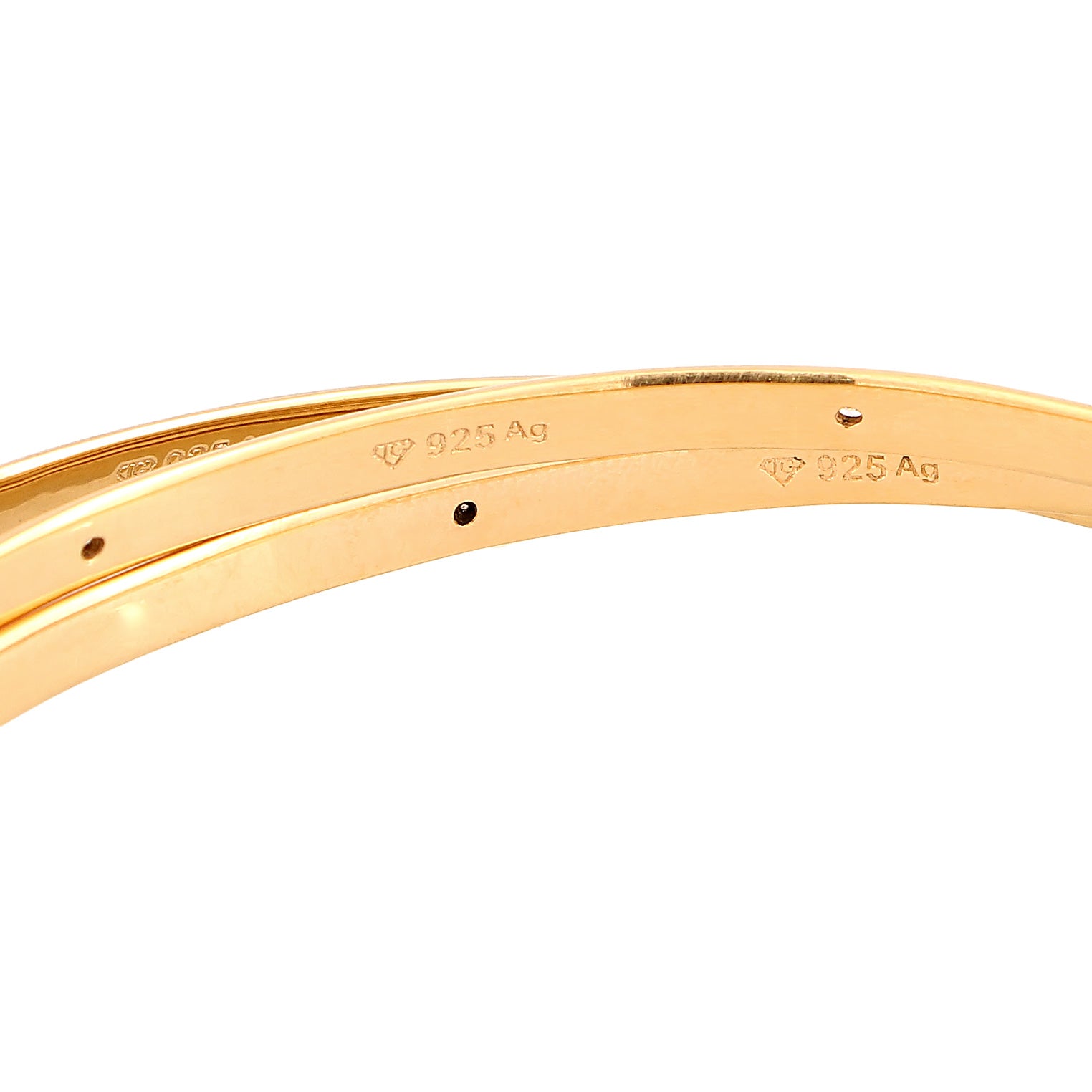 Gold - Elli PREMIUM | Armreif Verschlungen | Zirkonia (Weiß) | 925 Sterling Silber vergoldet
