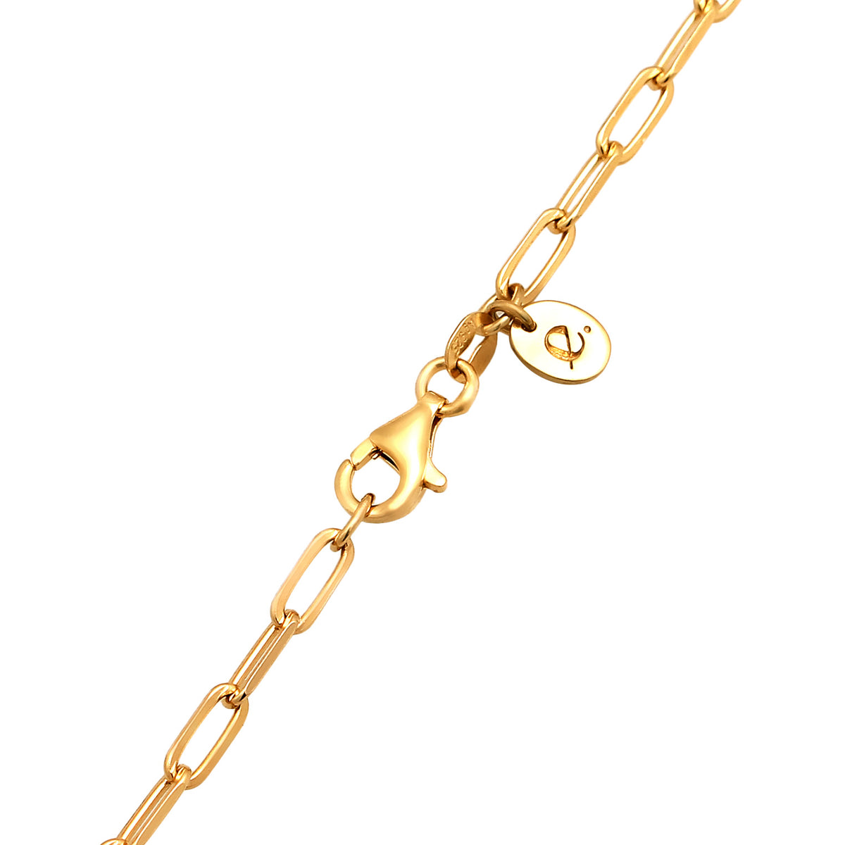 Gold - Elli PREMIUM | Glieder-Halskette Edelstein Anhänger | Saphir (Blau) & Turmalin (Grün) & Rubin (Rot) | 925 Sterling Silber Vergoldet