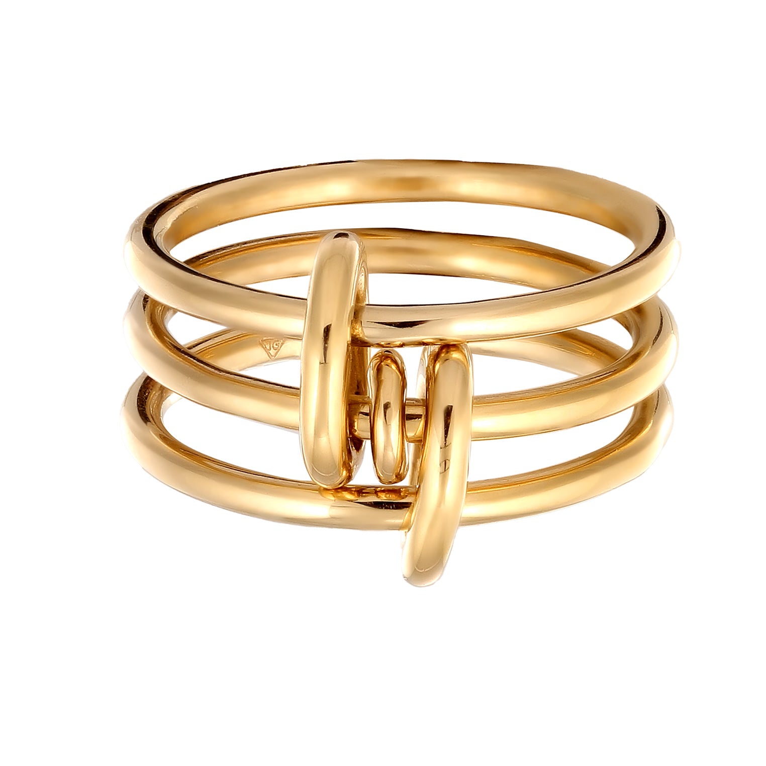 Gold - Elli | Stapelring Knoten | 925 Sterling Silber vergoldet