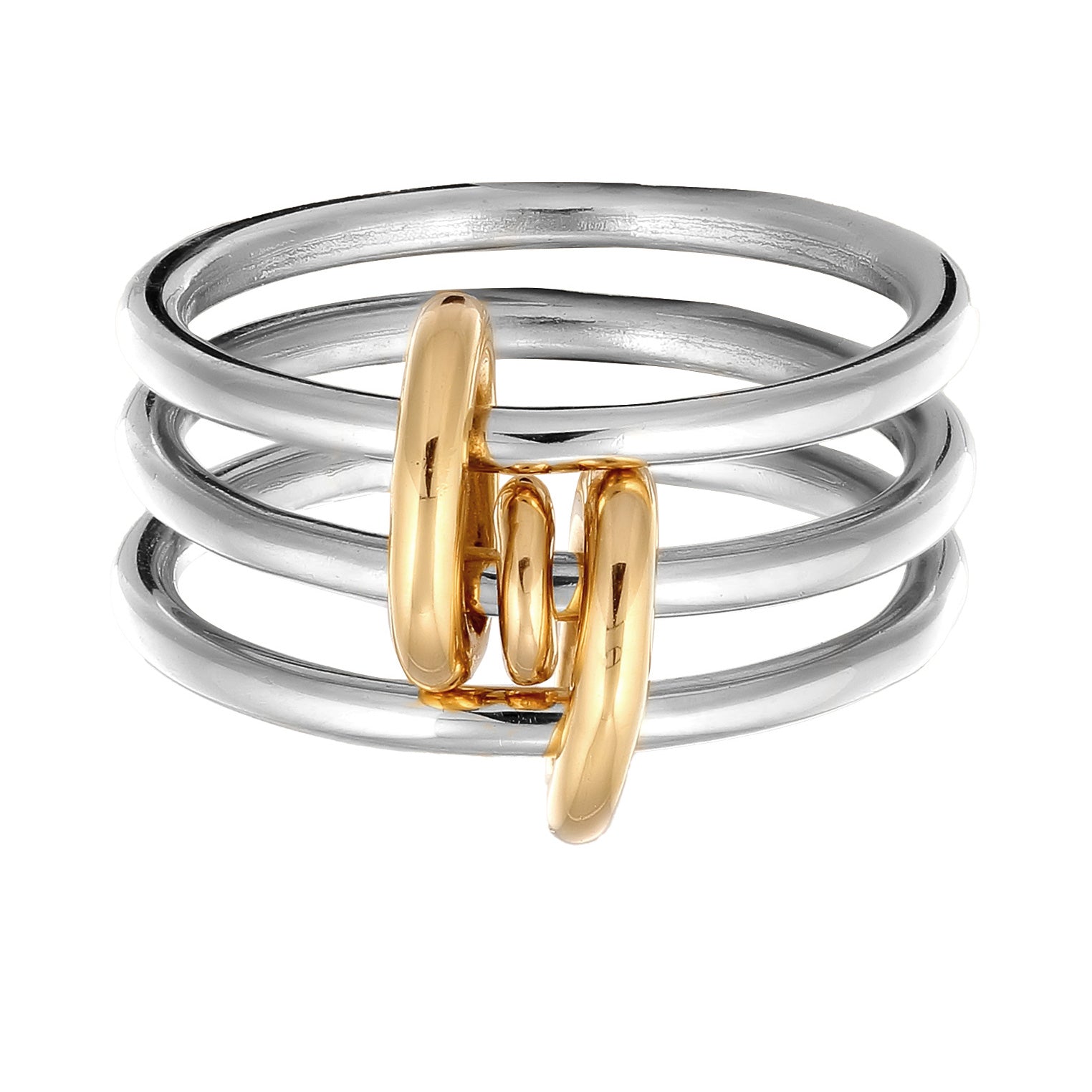 Zweifarbig - Elli | Stapelring Knoten Bicolor | 925 Sterling Silber