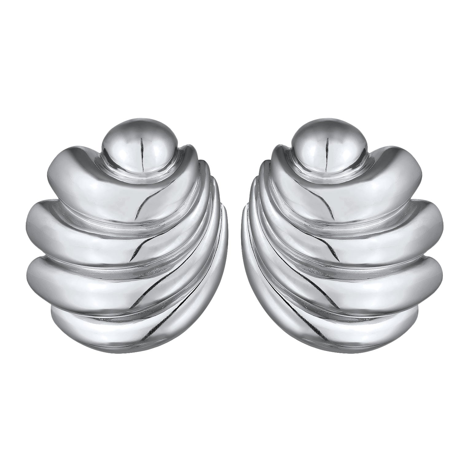 Silber - Elli PREMIUM | Ohrstecker Muschel | 925 Sterling Silber