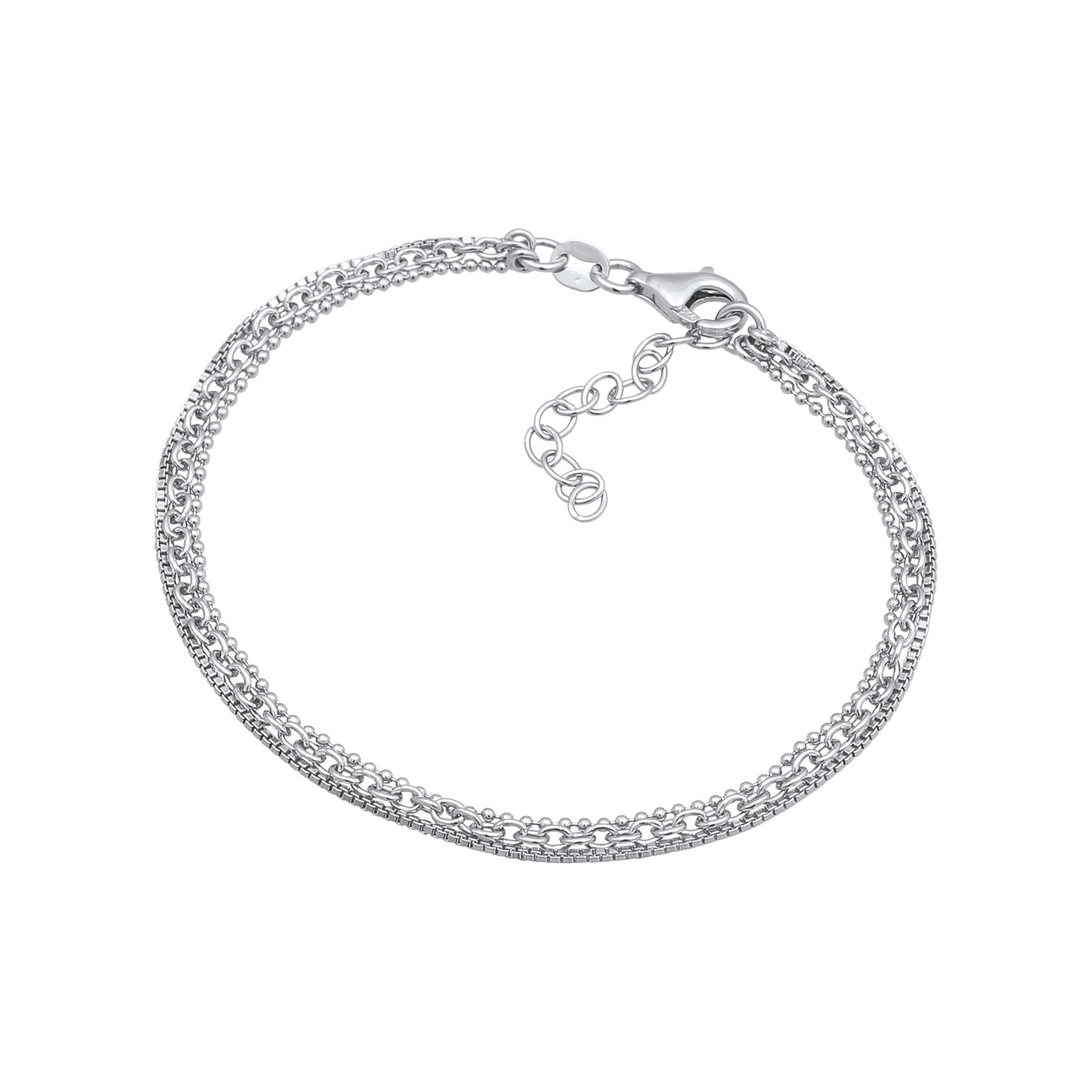 Silber - Elli | Layer-Armband Glieder | 925 Sterling Silber