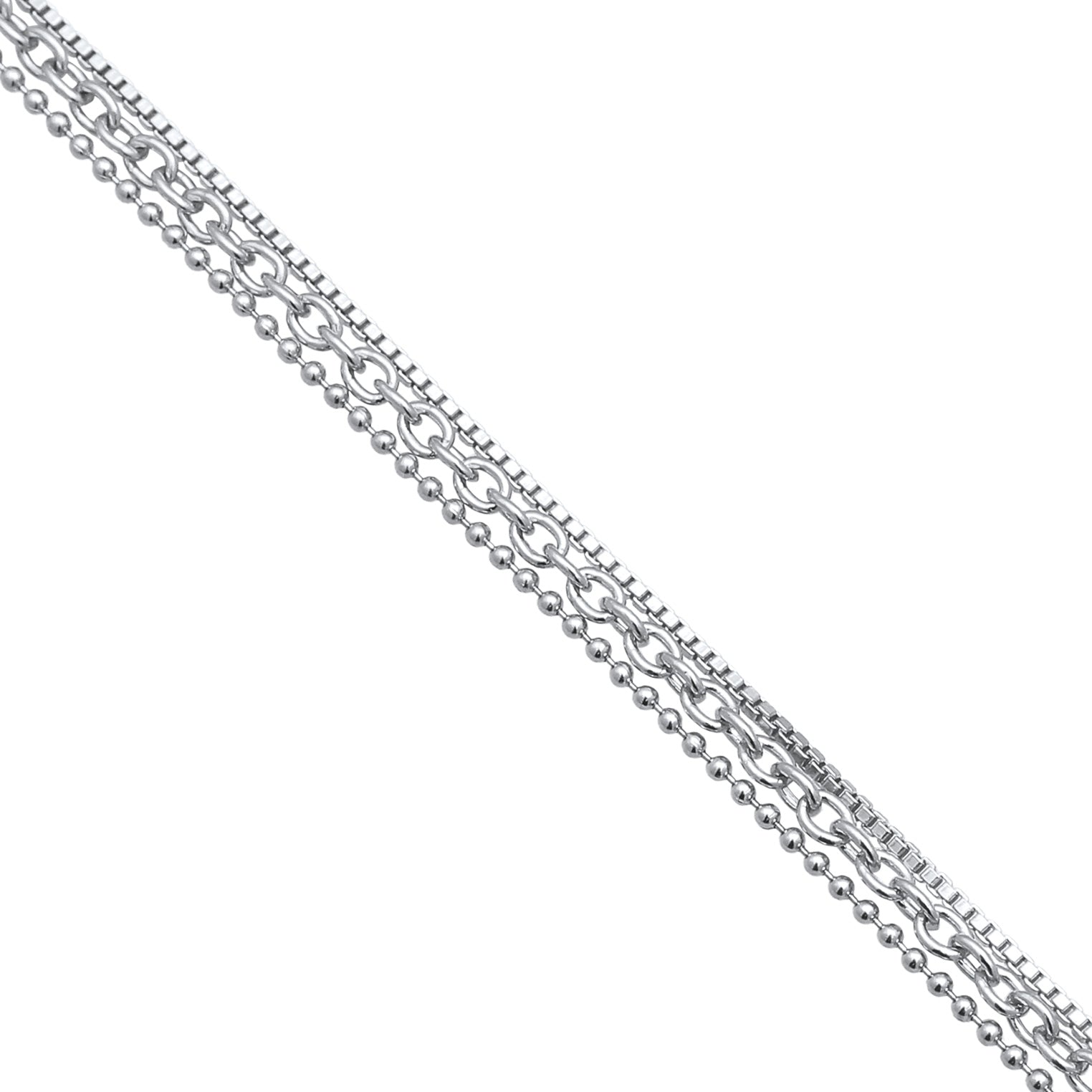 Silber - Elli | Layer-Armband Glieder | 925 Sterling Silber