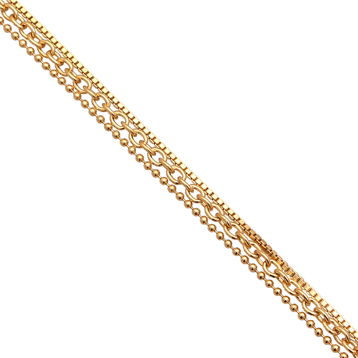 Gold - Elli | Layer-Armband Glieder | 925 Sterling Silber vergoldet