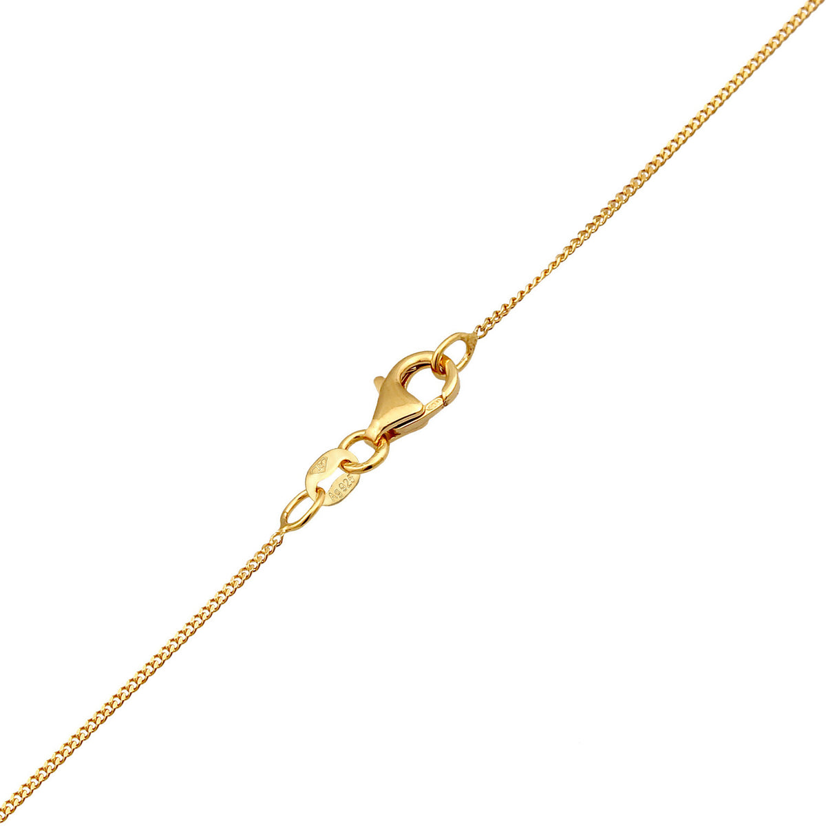 Gold - Elli | Halskette Kleeblatt | Zirkonia (Weiß) | 925 Sterling Silber vergoldet