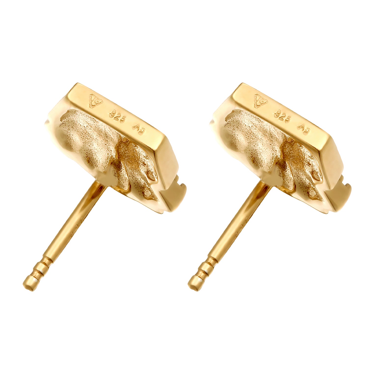 Gold - Elli | Ohrstecker Pommes | Mit Kristallen von Swarovski® (Weiß) | 925 Sterling Silber vergoldet