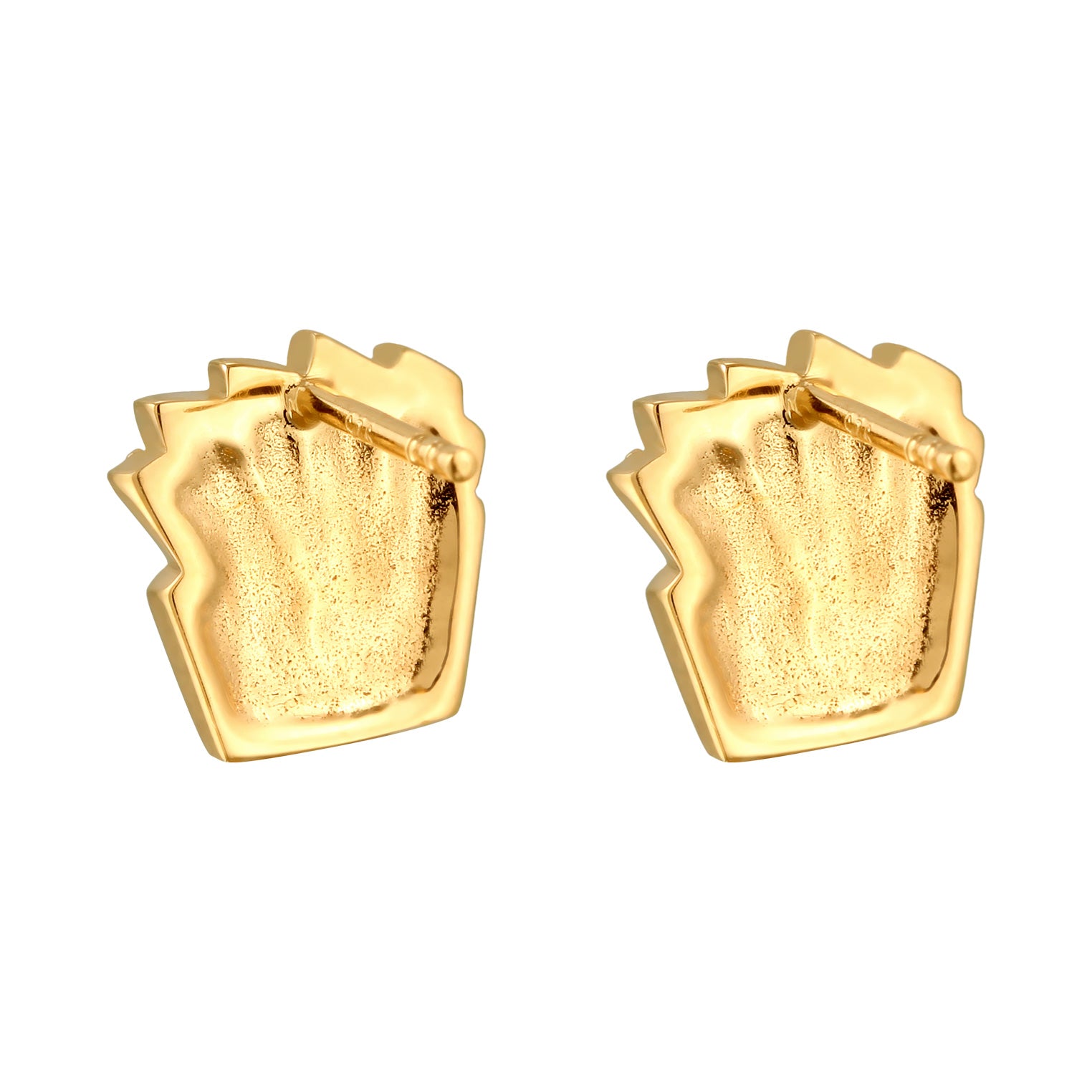 Gold - Elli | Ohrstecker Pommes | Mit Kristallen von Swarovski® (Weiß) | 925 Sterling Silber vergoldet