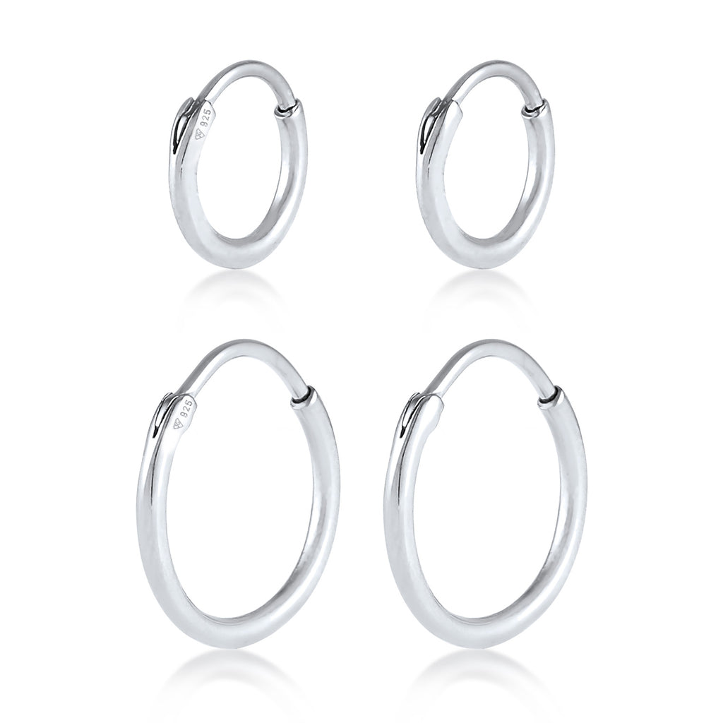 Silber - Elli | Creolen Set Basic | 925 Sterling Silber