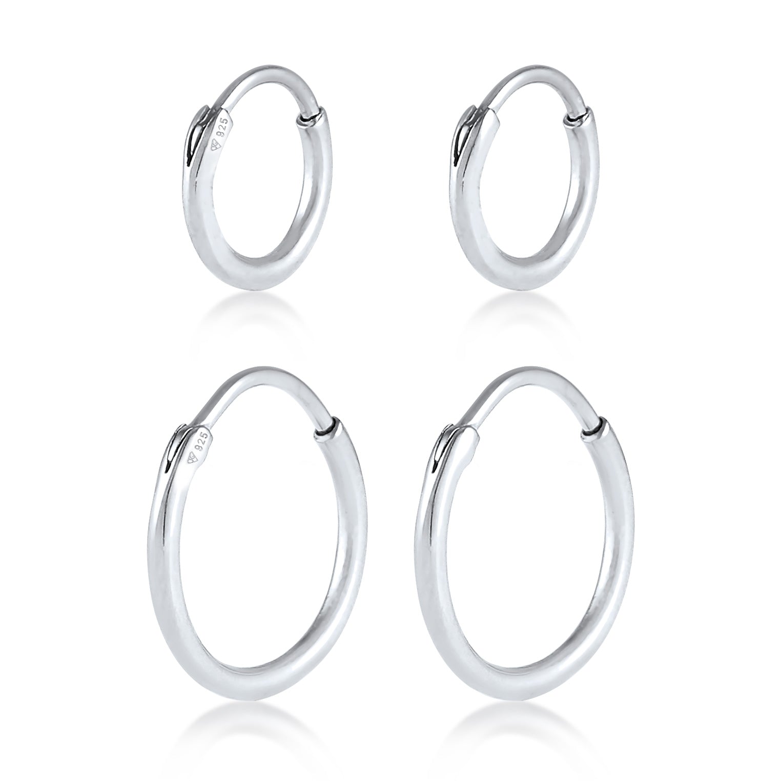 Silber - Elli | Creolen Set Basic | 925 Sterling Silber