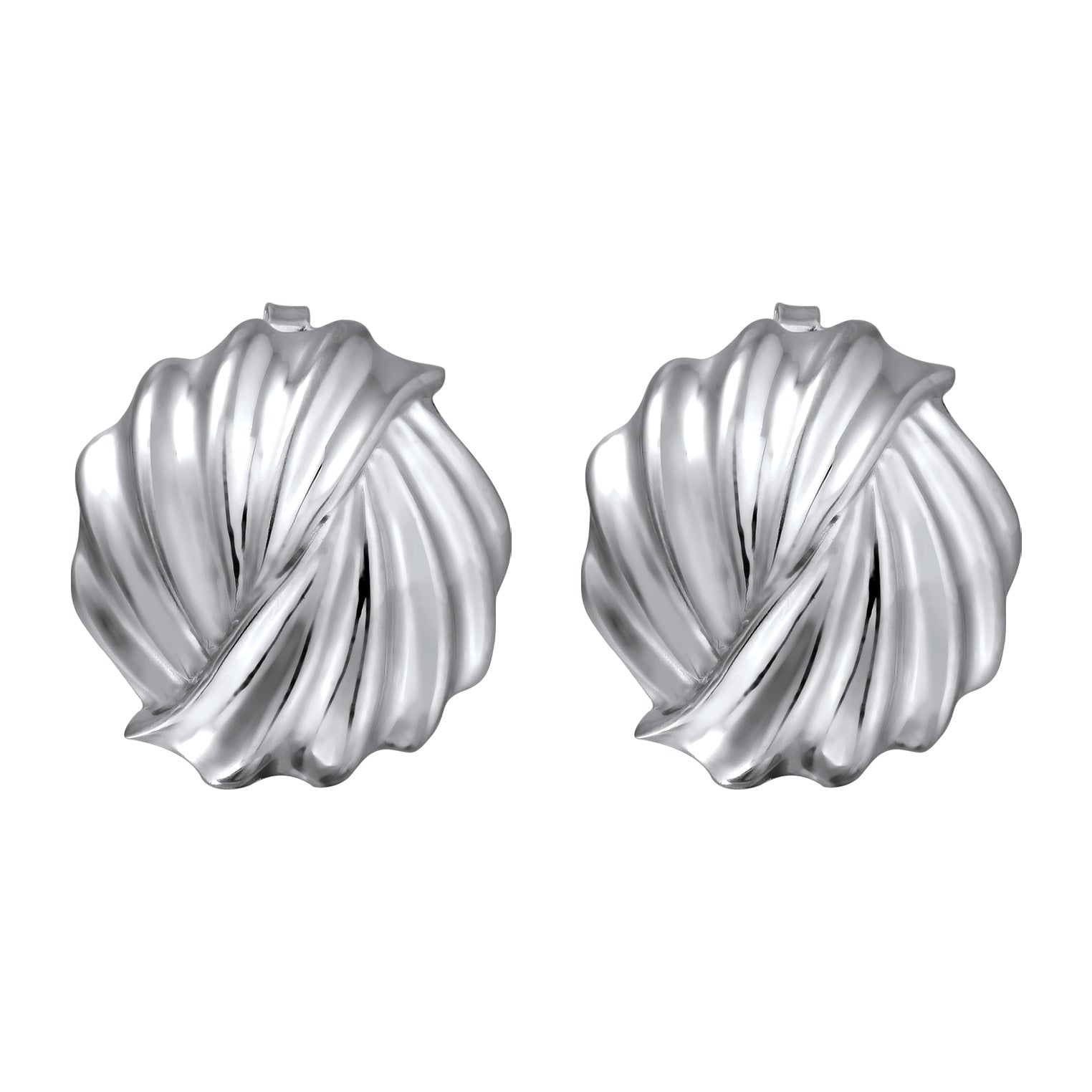 Silber - Elli | Ohrstecker Riffel | 925 Sterling Silber