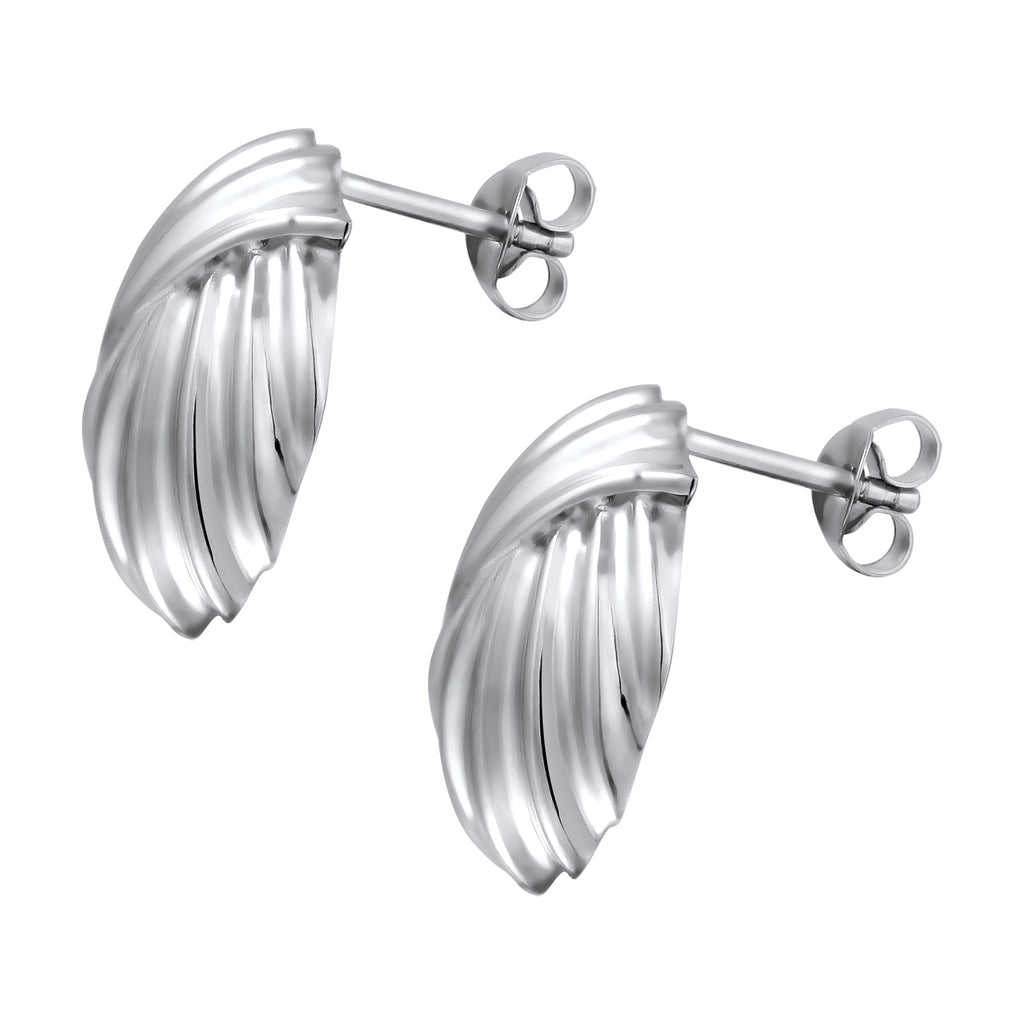 Silber - Elli | Ohrstecker Riffel | 925 Sterling Silber