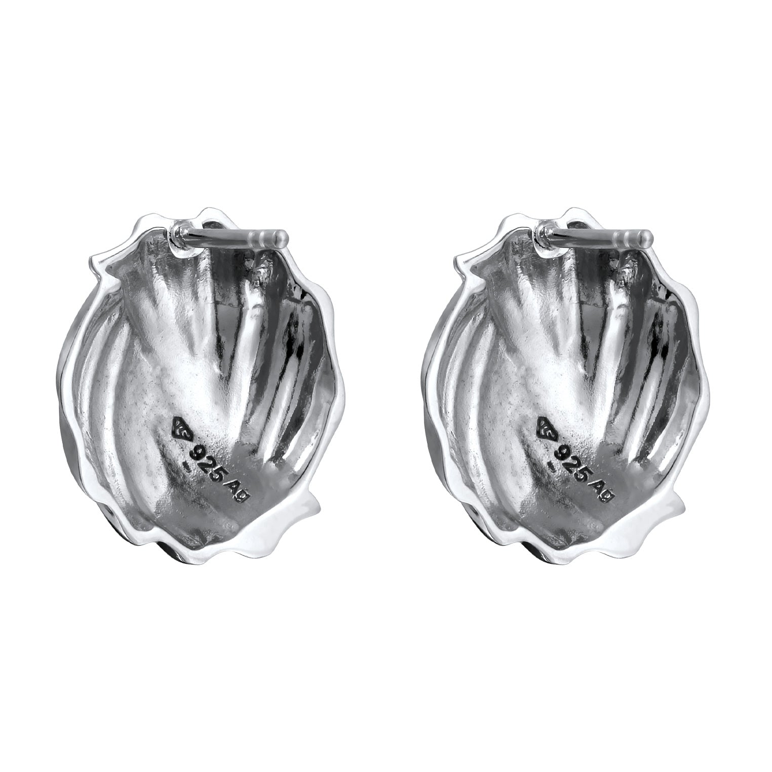 Silber - Elli | Ohrstecker Riffel | 925 Sterling Silber