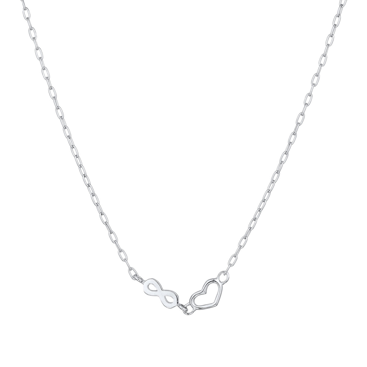Silber - Elli | Halskette Herz Infinity | Mit Kristallen von Swarovski® (Weiß) | 925 Sterling Silber