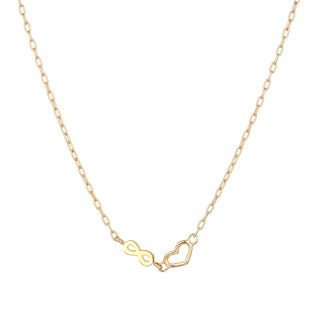 Gold - Elli | Halskette Herz Infinity | Mit Kristallen von Swarovski® (Weiß) | 925 Sterling Silber vergoldet