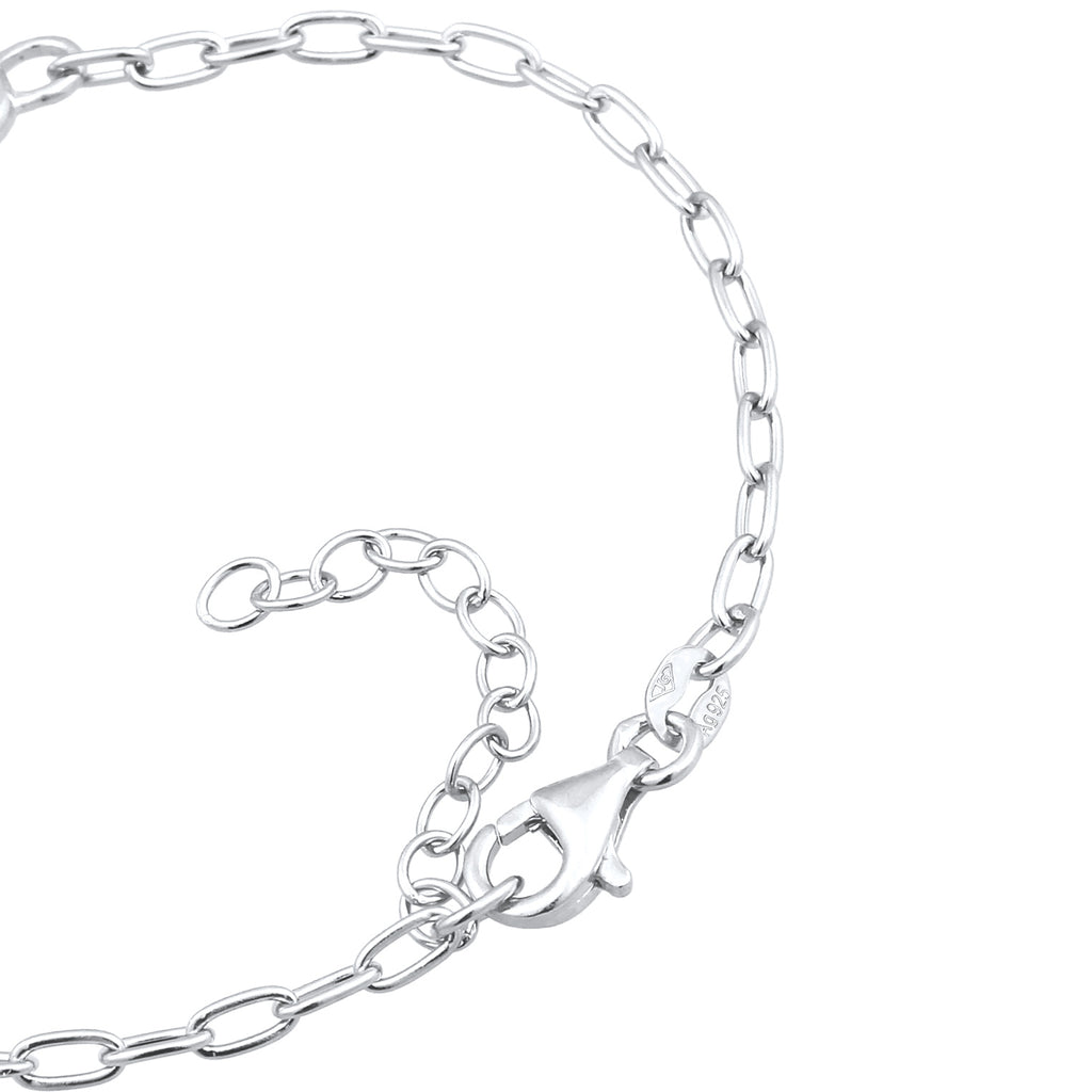 Silber - Elli | Glieder-Armband Herz Infinity | Mit Kristallen von Swarovski® (Weiß) | 925 Sterling Silber