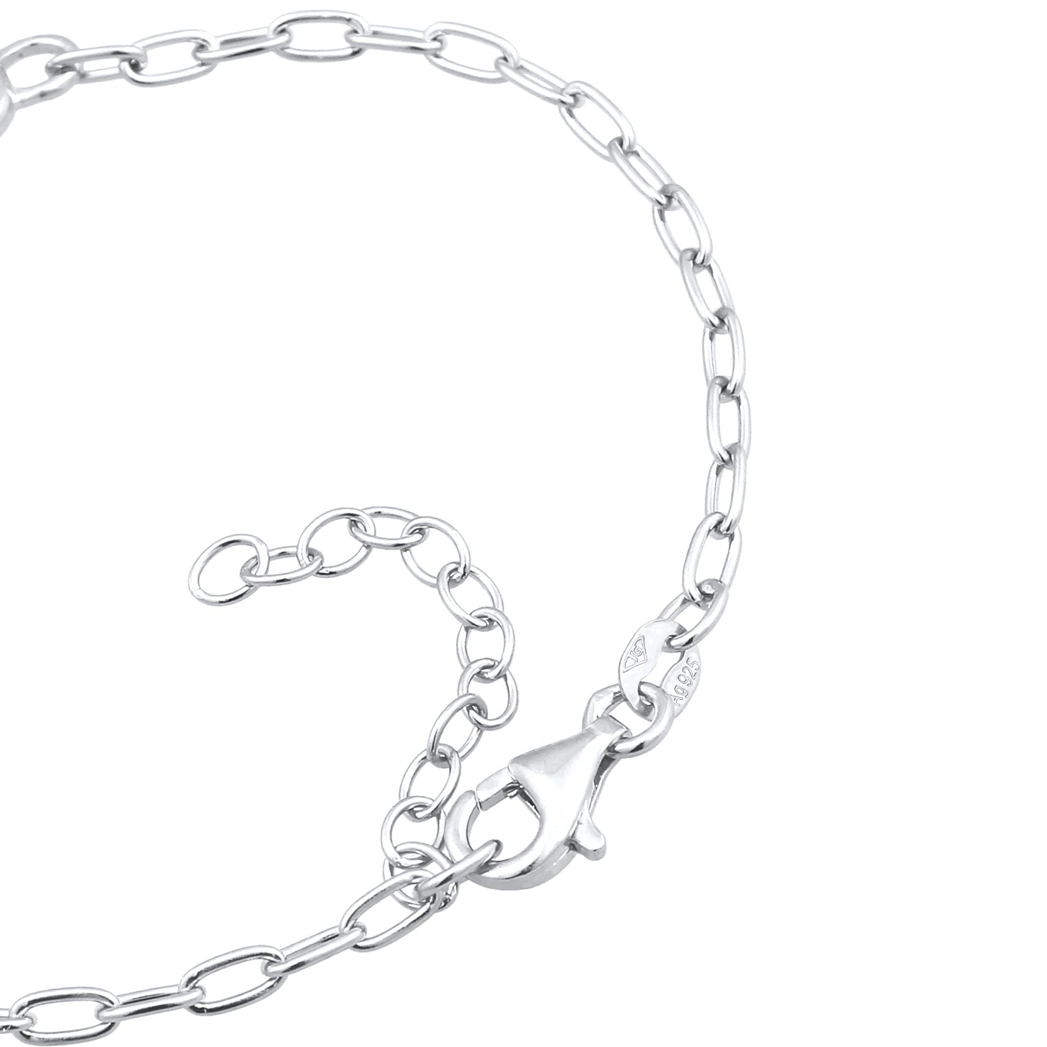 Silber - Elli | Glieder-Armband Herz Infinity | Mit Kristallen von Swarovski® (Weiß) | 925 Sterling Silber