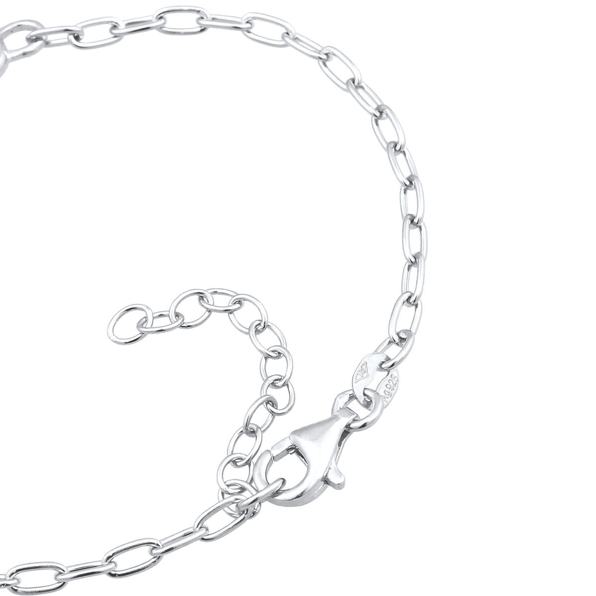 Silber - Elli | Glieder-Armband Herz Infinity | Mit Kristallen von Swarovski® (Weiß) | 925 Sterling Silber