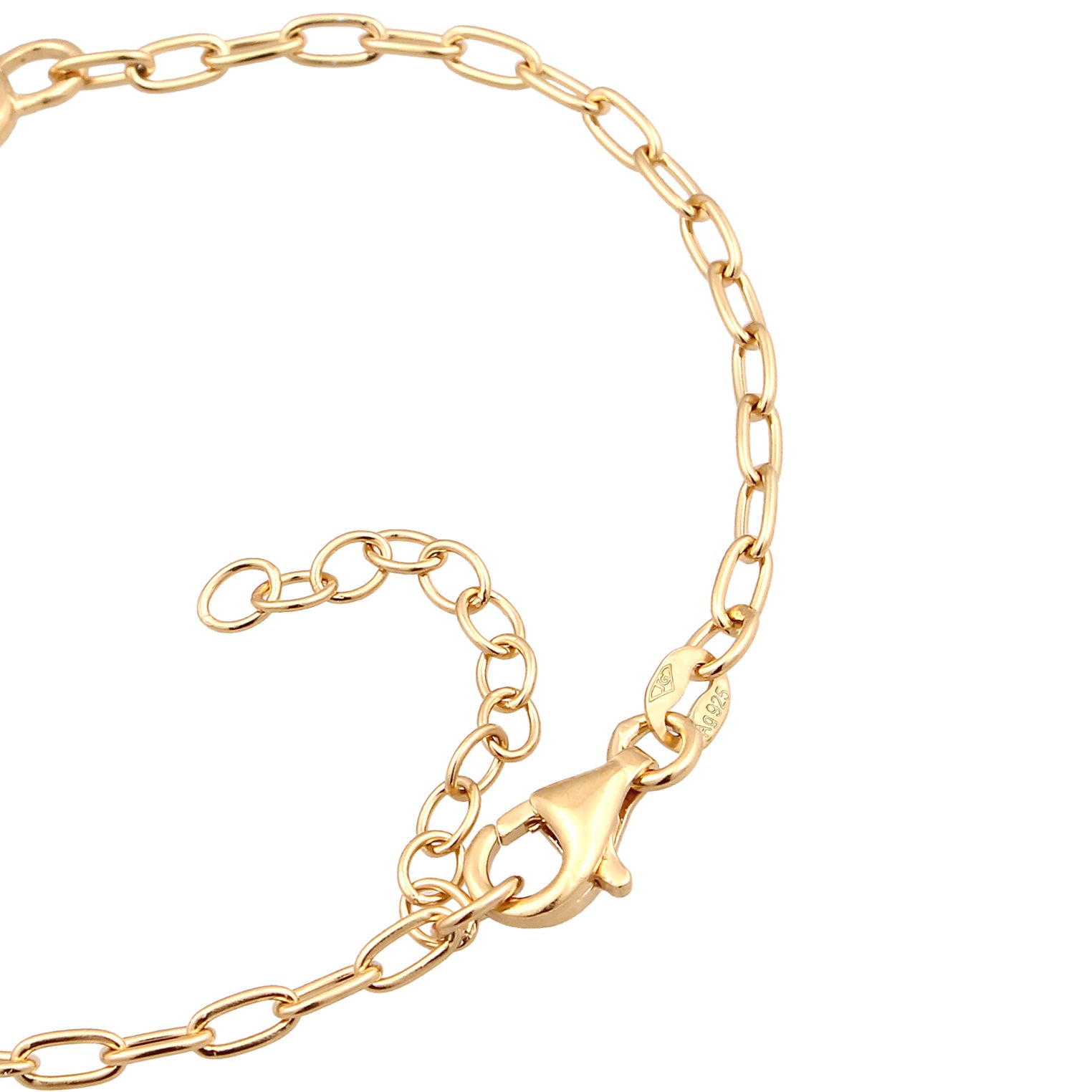 Gold - Elli | Glieder-Armband Herz Infinity | Mit Kristallen von Swarovski® (Weiß) | 925 Sterling Silber vergoldet