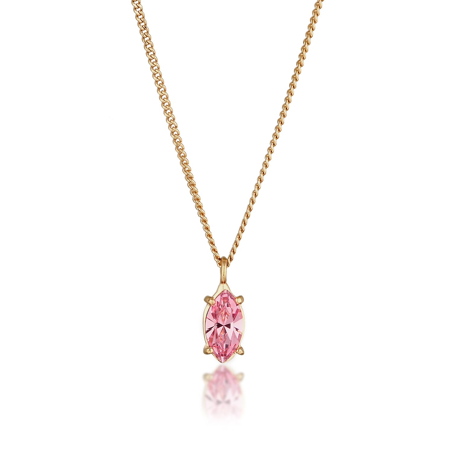 Gold - Elli | Solitär-Halskette | Mit Kristallen von Swarovski® (Rose) | 925 Sterling Silber vergoldet