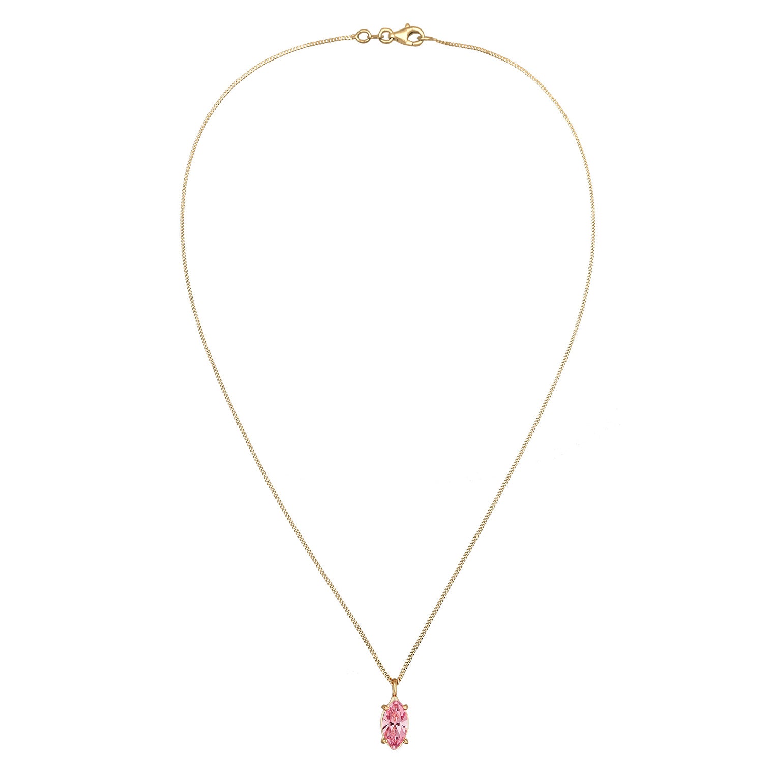 Gold - Elli | Solitär-Halskette | Mit Kristallen von Swarovski® (Rose) | 925 Sterling Silber vergoldet