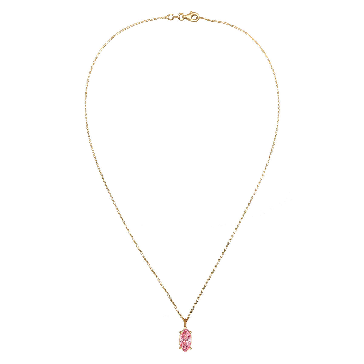 Gold - Elli | Solitär-Halskette | Mit Kristallen von Swarovski® (Rose) | 925 Sterling Silber vergoldet