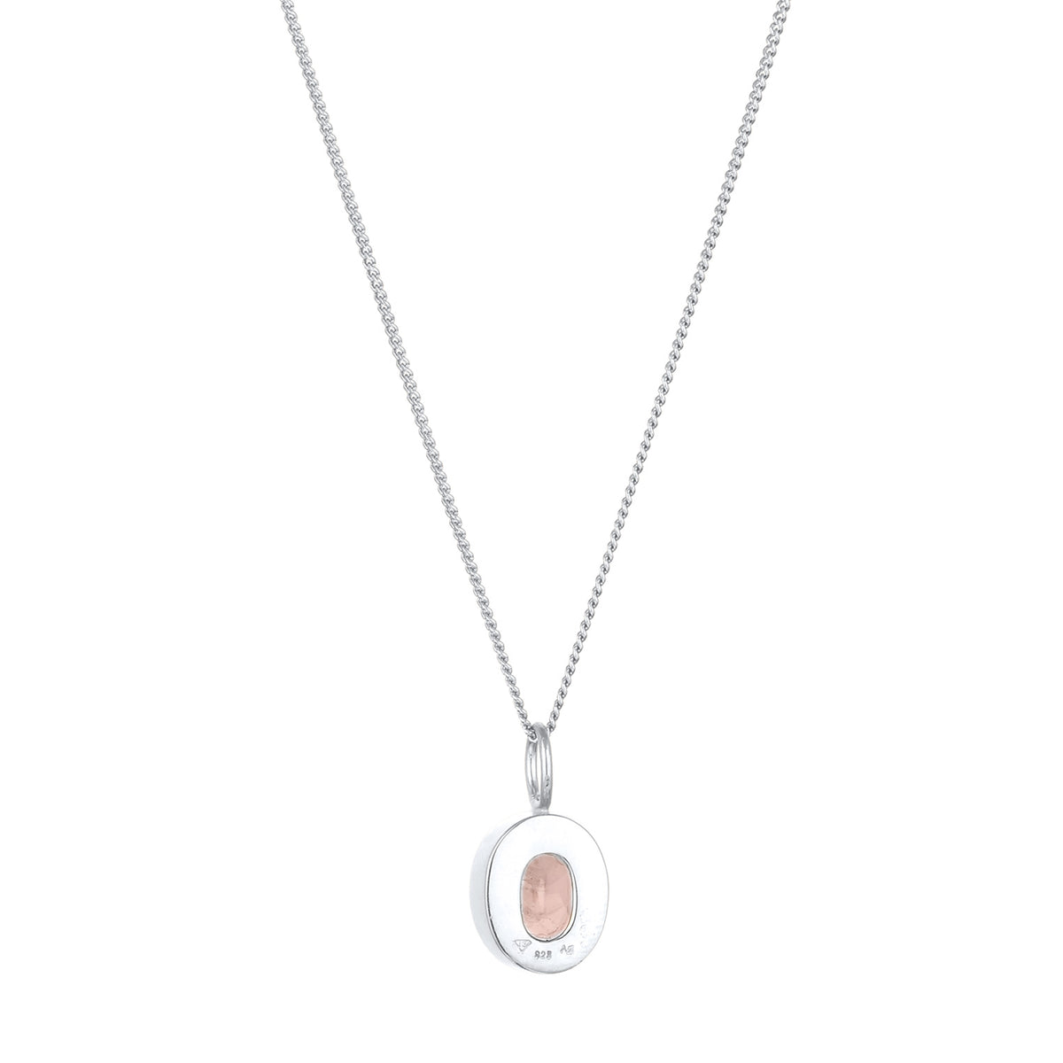 Silber - Elli | Halskette mit Anhänger | Quarz (Rosé) | 925 Sterling Silber