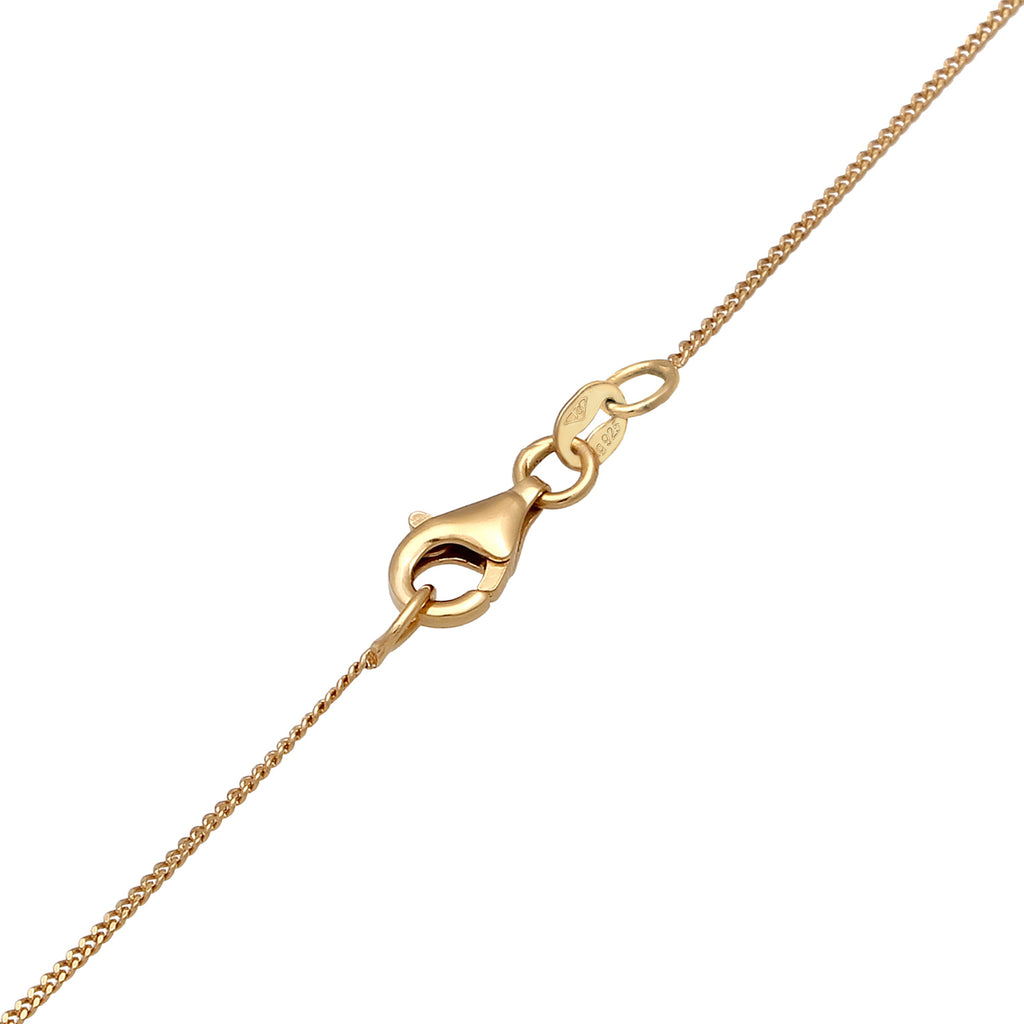 Gold - Elli | Halskette mit Anhänger | Quarz (Rosé) | 925 Sterling Silberr vergoldet
