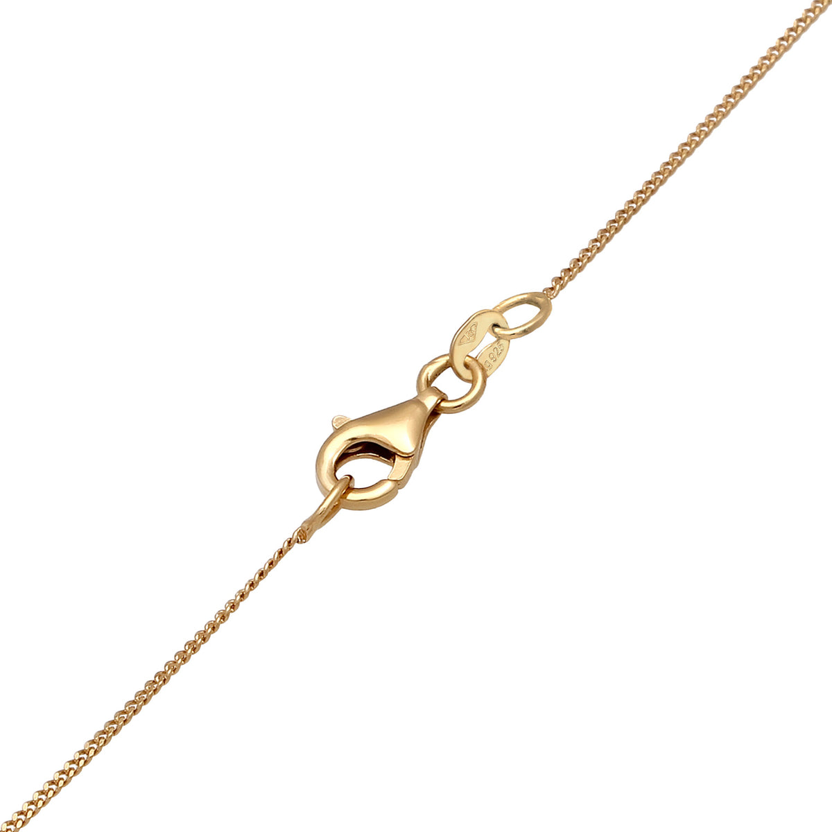 Gold - Elli | Halskette mit Anhänger | Quarz (Rosé) | 925 Sterling Silberr vergoldet