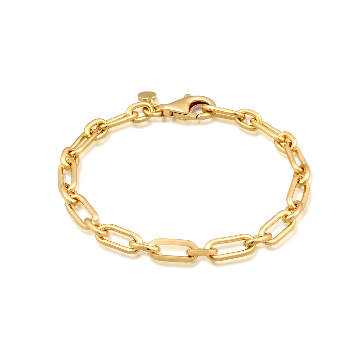 Gold - Elli | Armband Modern | Gliederkette | 925 Sterling Silber vergoldet