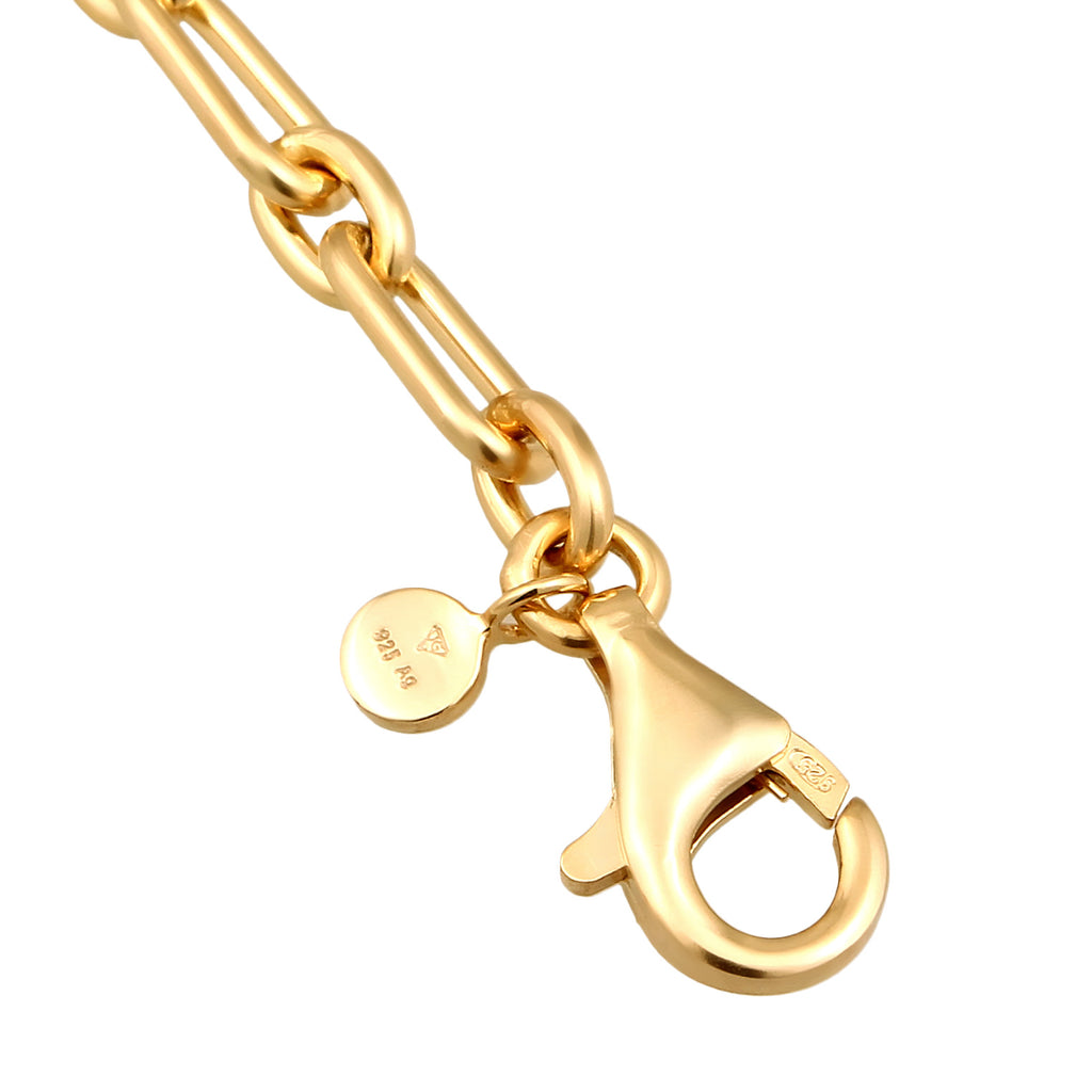 Gold - Elli | Armband Modern | Gliederkette | 925 Sterling Silber vergoldet