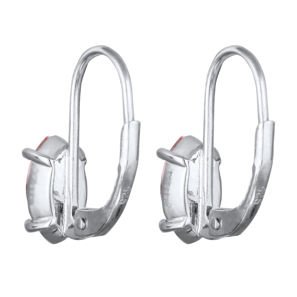 Silber - Elli | Ohrhänger Oval | Mit Kristallen von Swarovski® (Rosa) | 925 Sterling Silber
